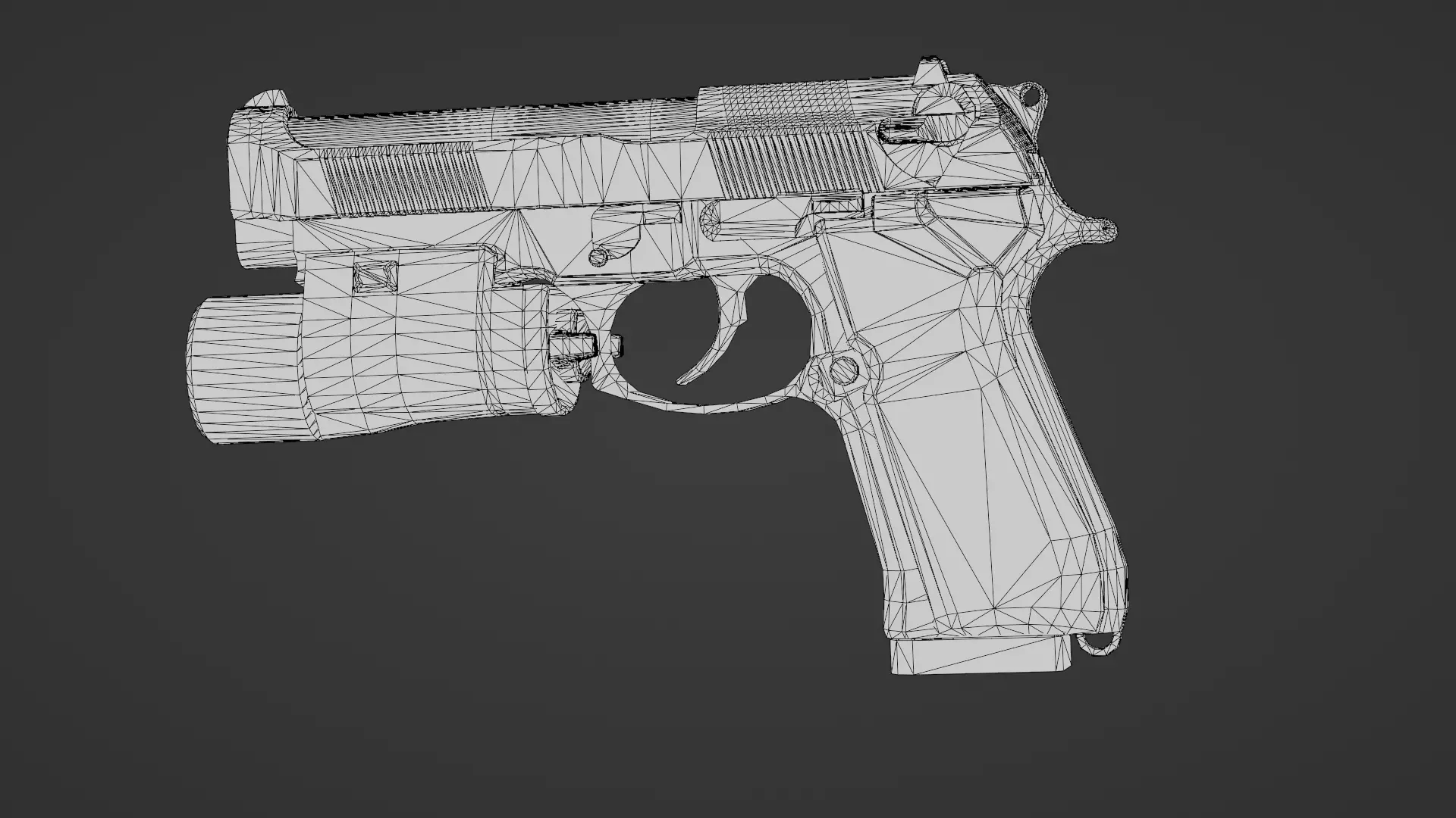 Realistic 9mm Baretta 3D Model with Rigging Magazine and Bullets Low-poly 3D model_26