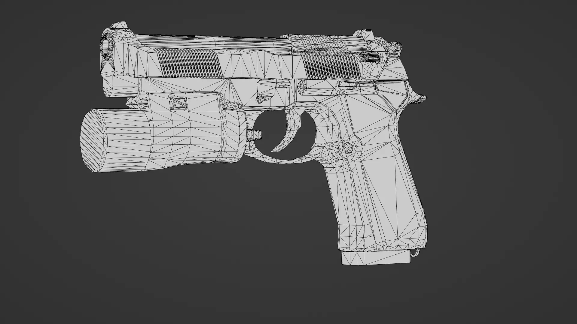 Realistic 9mm Baretta 3D Model with Rigging Magazine and Bullets Low-poly 3D model_24