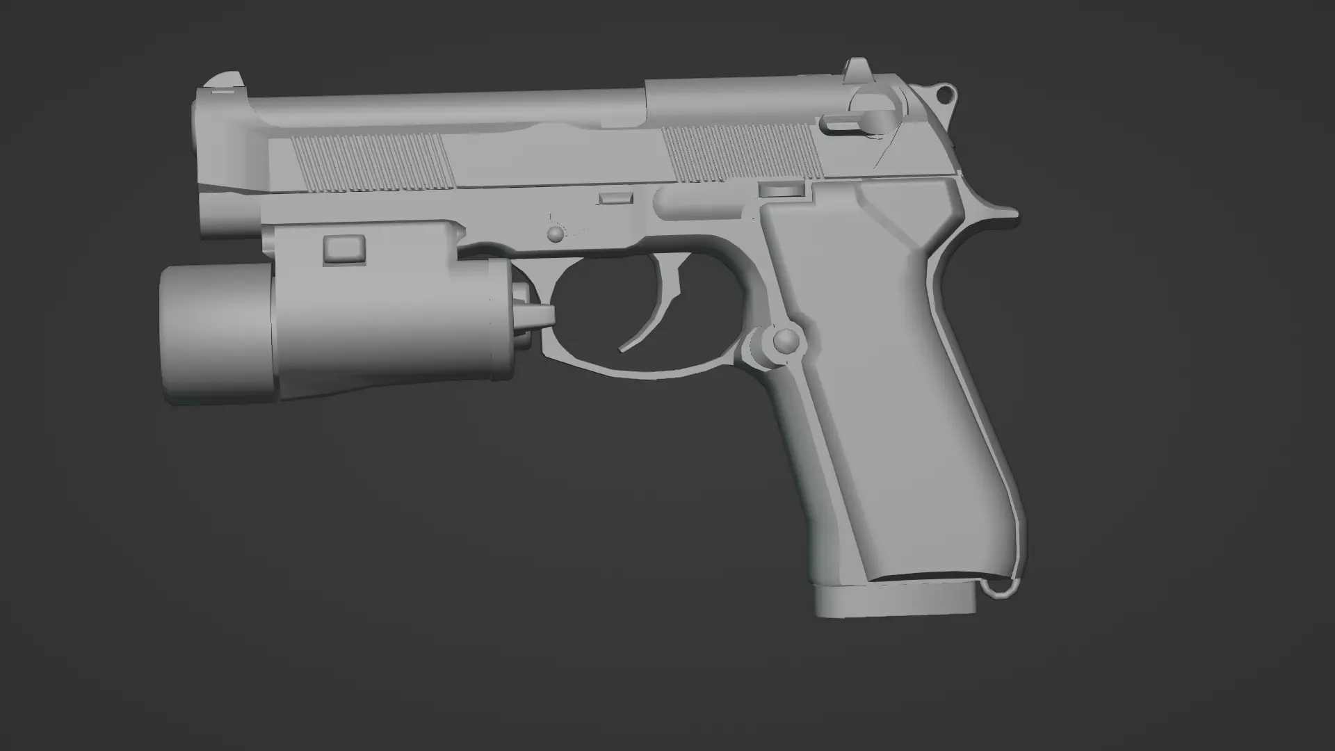 Realistic 9mm Baretta 3D Model with Rigging Magazine and Bullets Low-poly 3D model_16