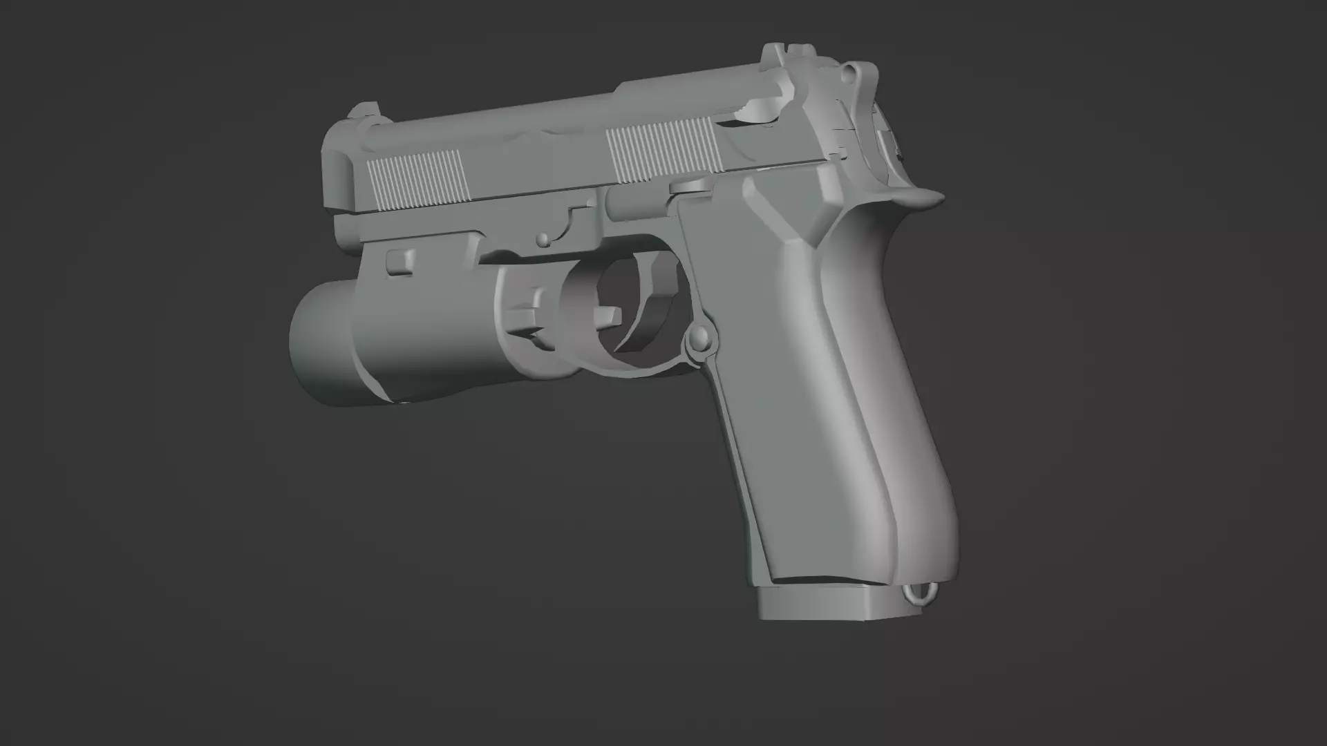 Realistic 9mm Baretta 3D Model with Rigging Magazine and Bullets Low-poly 3D model_17