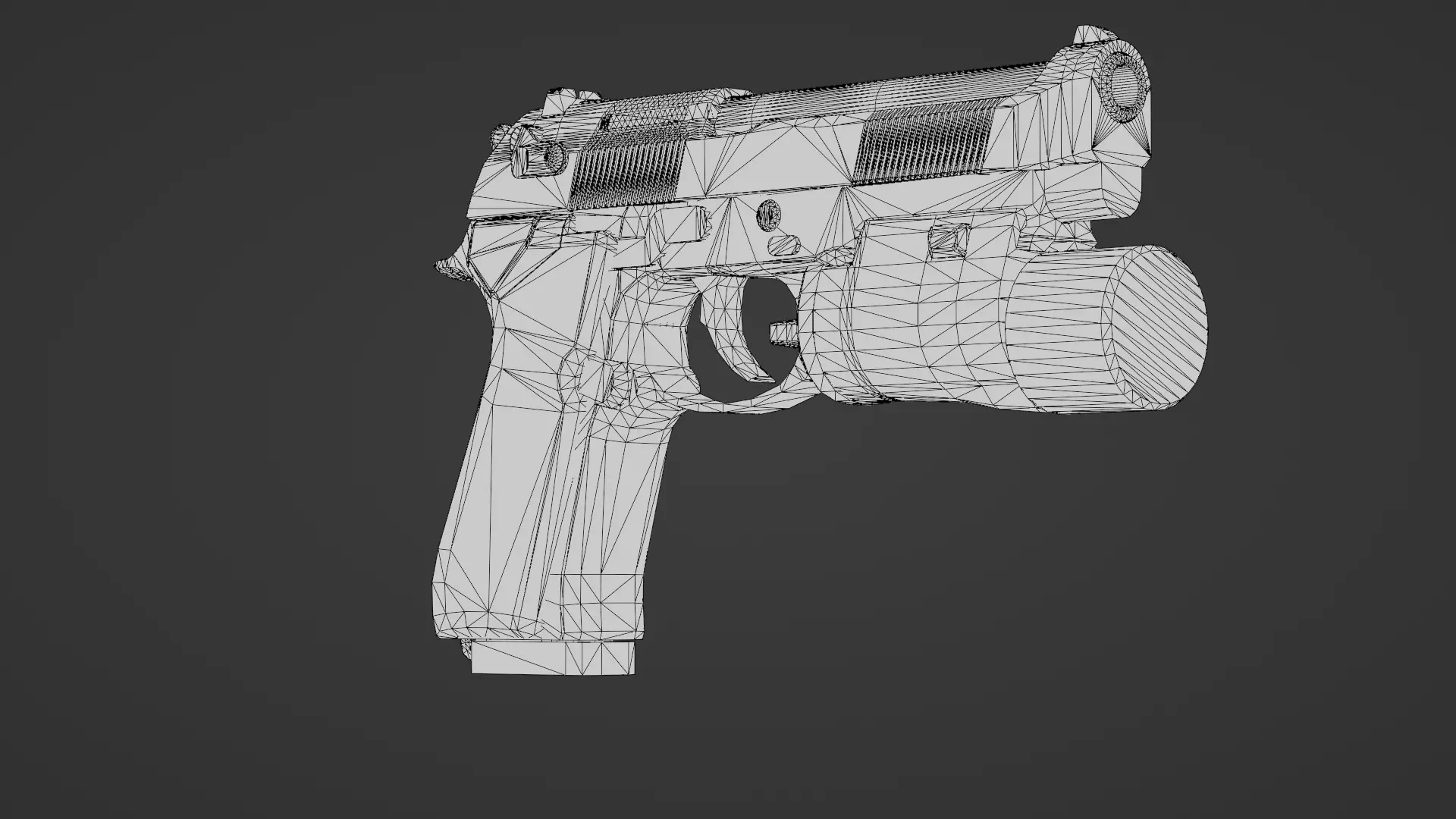 Realistic 9mm Baretta 3D Model with Rigging Magazine and Bullets Low-poly 3D model_35