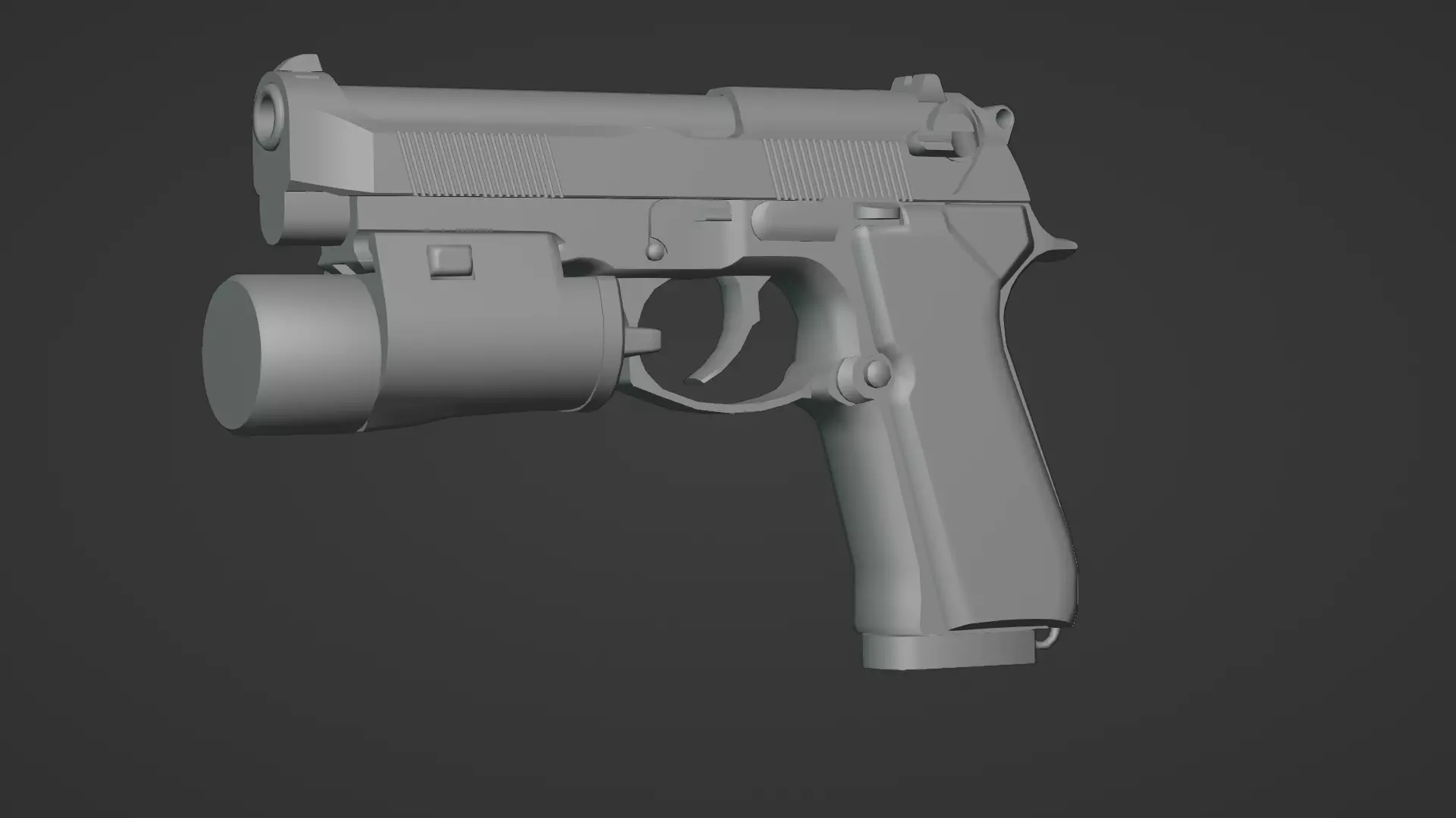 Realistic 9mm Baretta 3D Model with Rigging Magazine and Bullets Low-poly 3D model_12