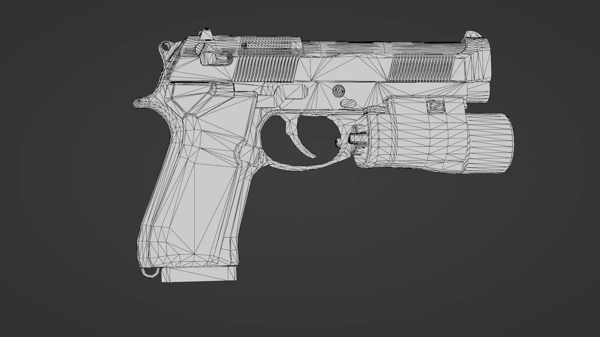 Realistic 9mm Baretta 3D Model with Rigging Magazine and Bullets Low-poly 3D model_27