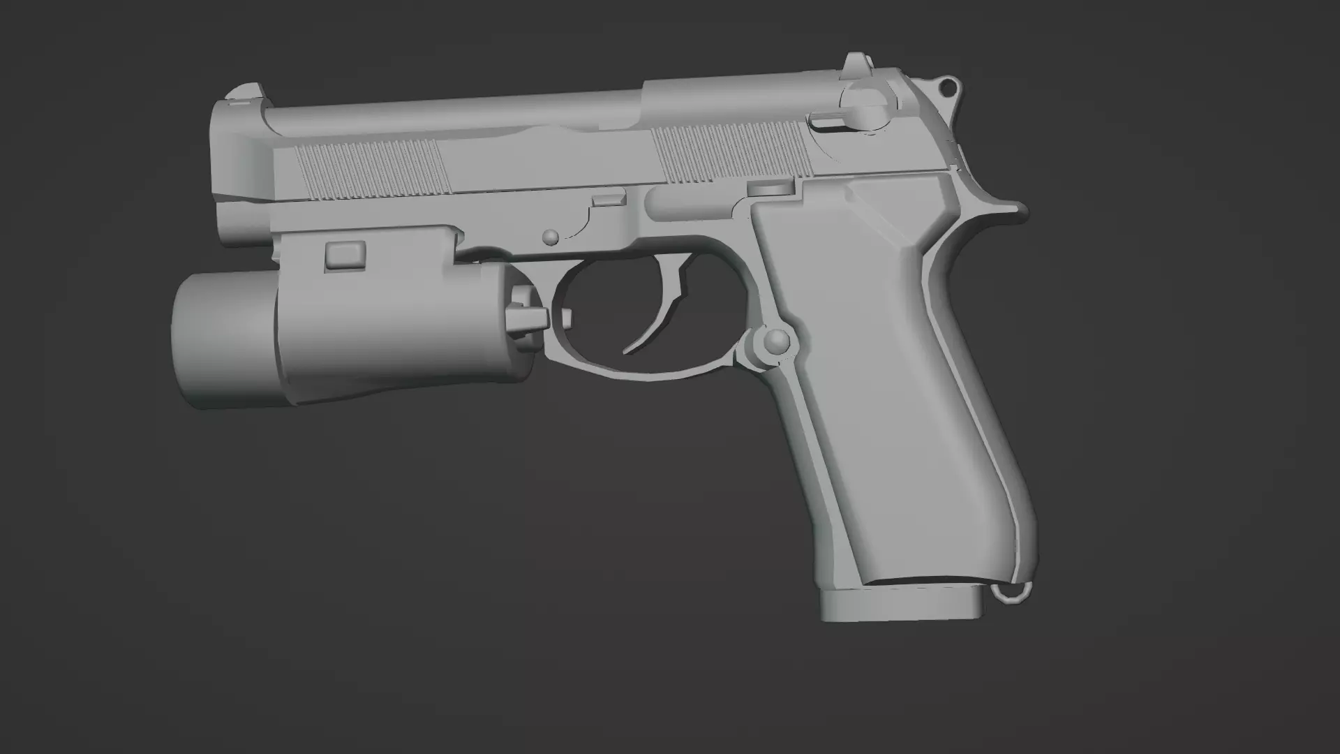 Realistic 9mm Baretta 3D Model with Rigging Magazine and Bullets Low-poly 3D model_14