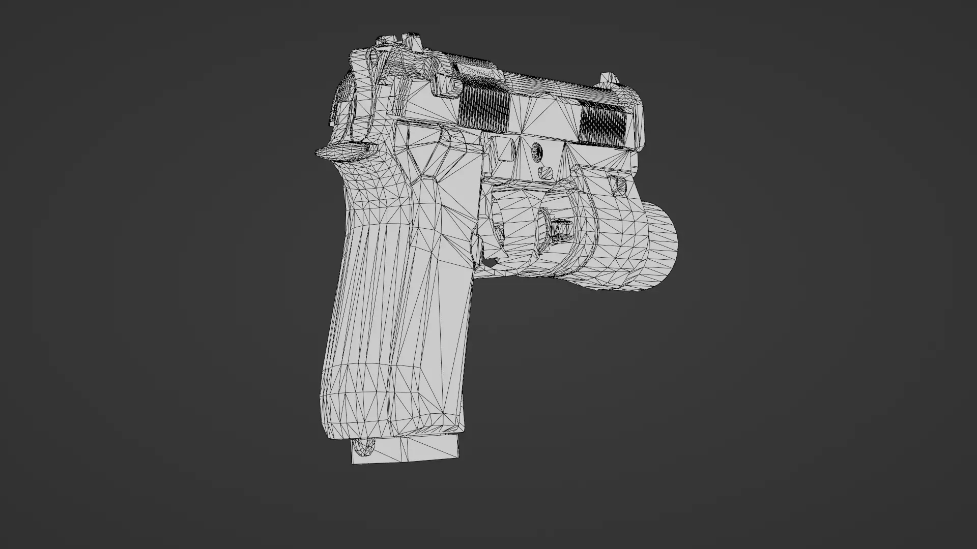 Realistic 9mm Baretta 3D Model with Rigging Magazine and Bullets Low-poly 3D model_30