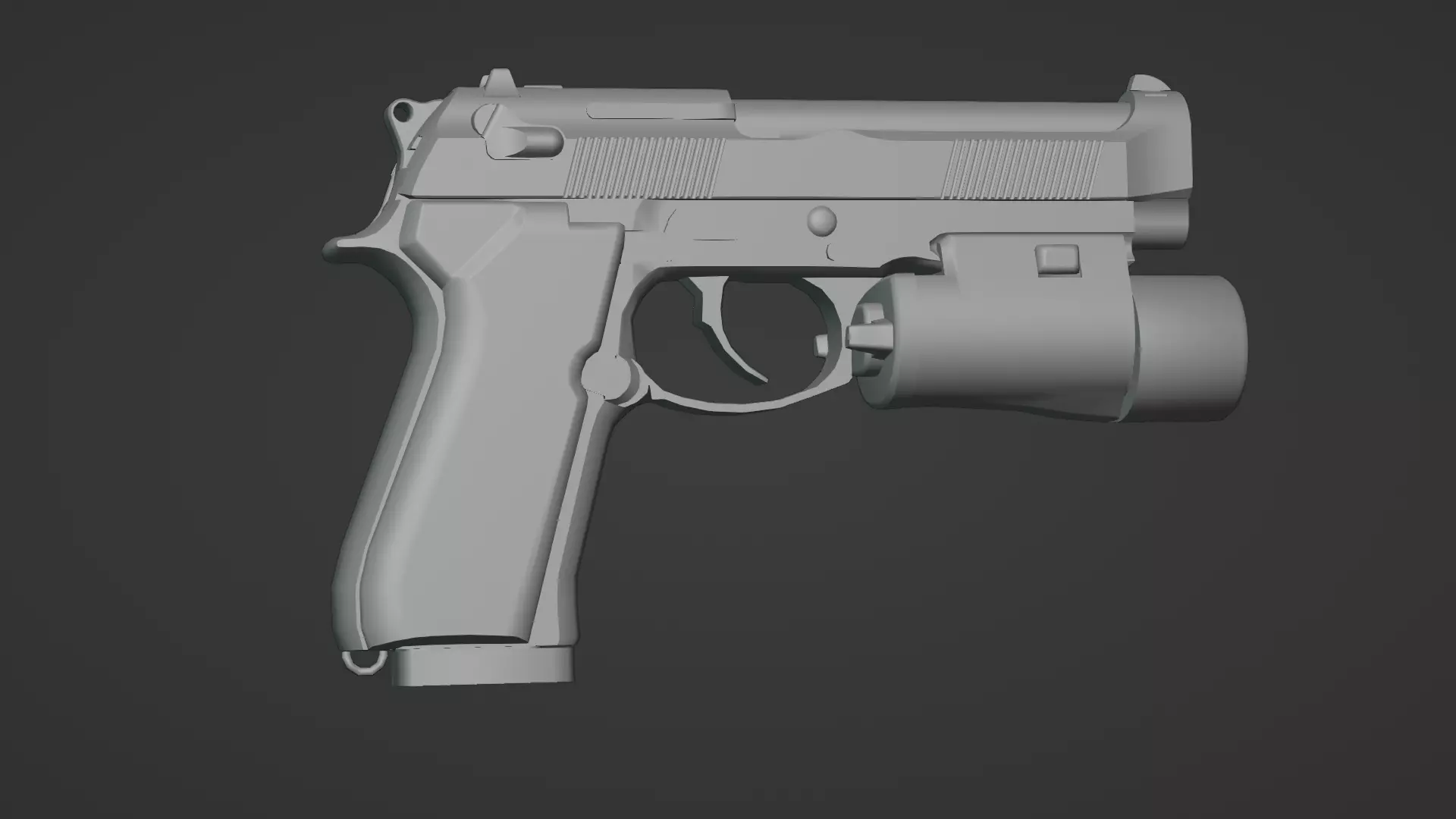 Realistic 9mm Baretta 3D Model with Rigging Magazine and Bullets Low-poly 3D model_15