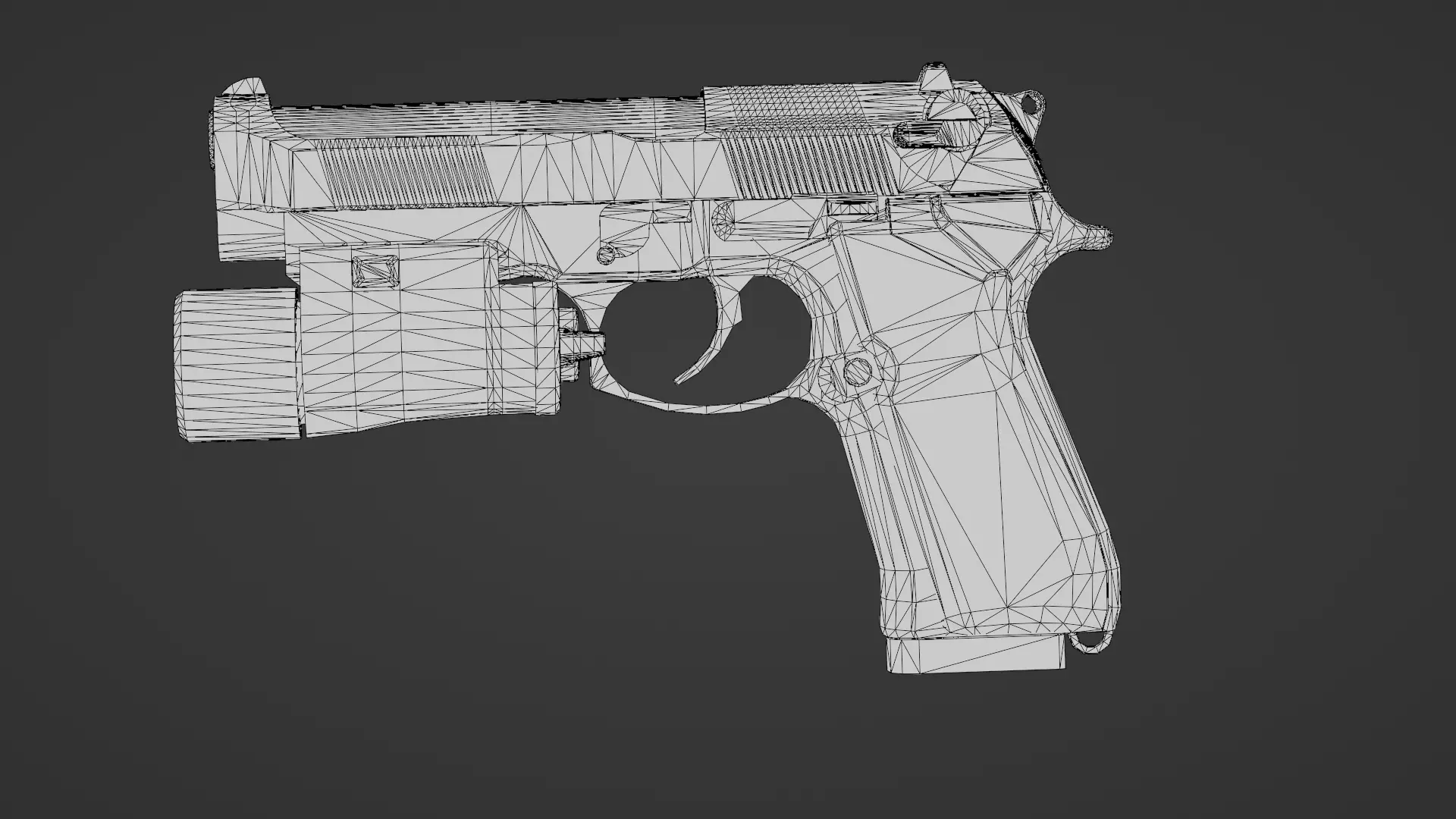 Realistic 9mm Baretta 3D Model with Rigging Magazine and Bullets Low-poly 3D model_28