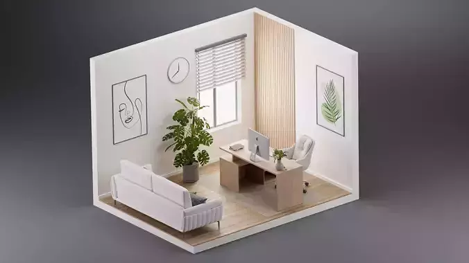 Office room isometric