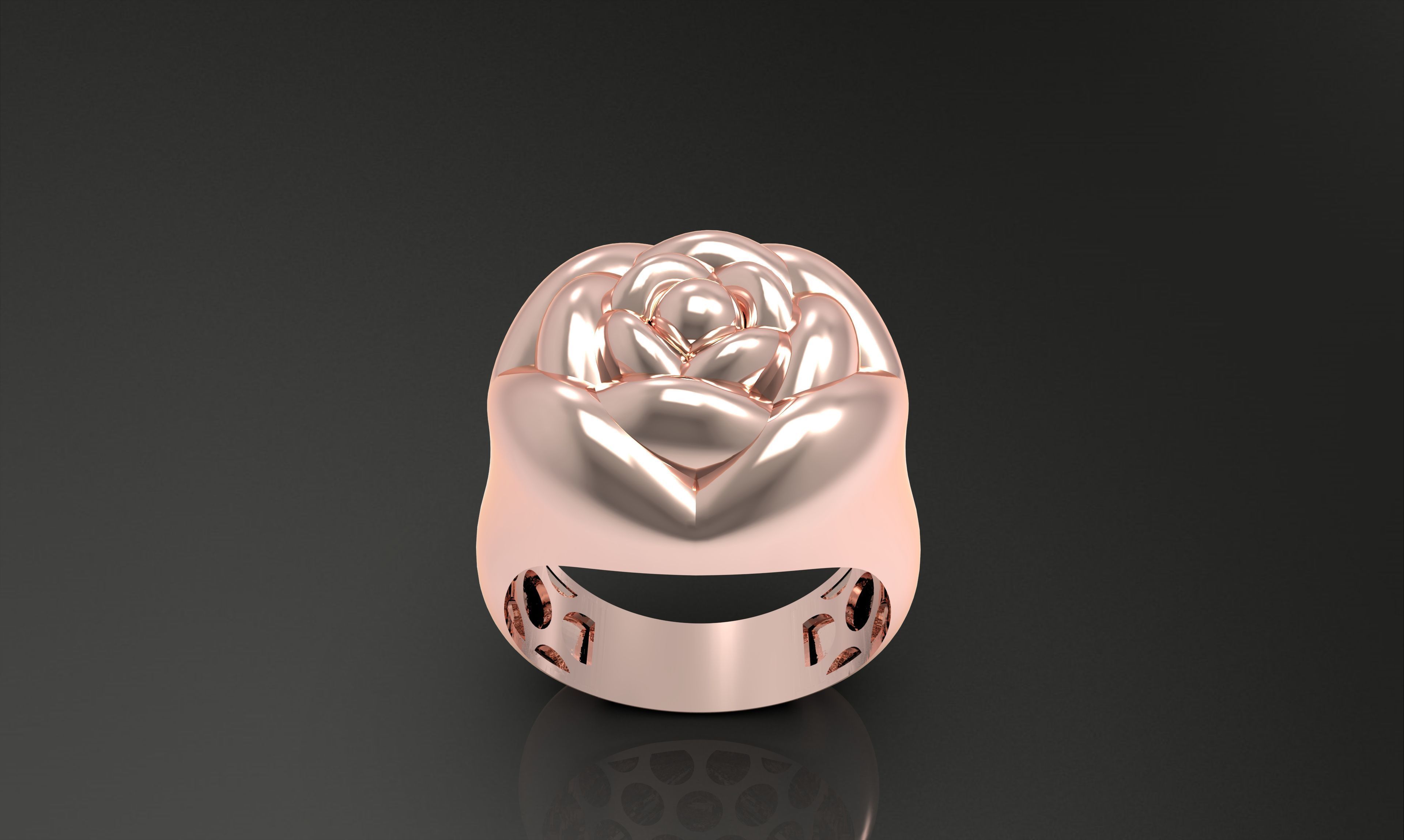 flower ring-a100-91 3D print model_2