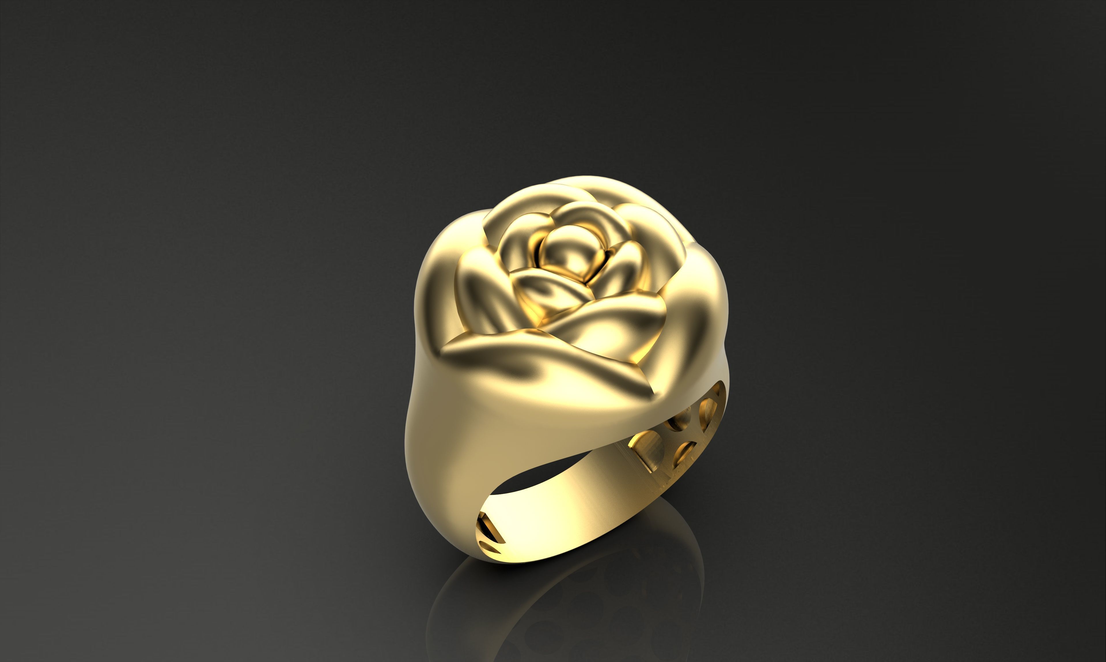 flower ring-a100-91 3D print model_3