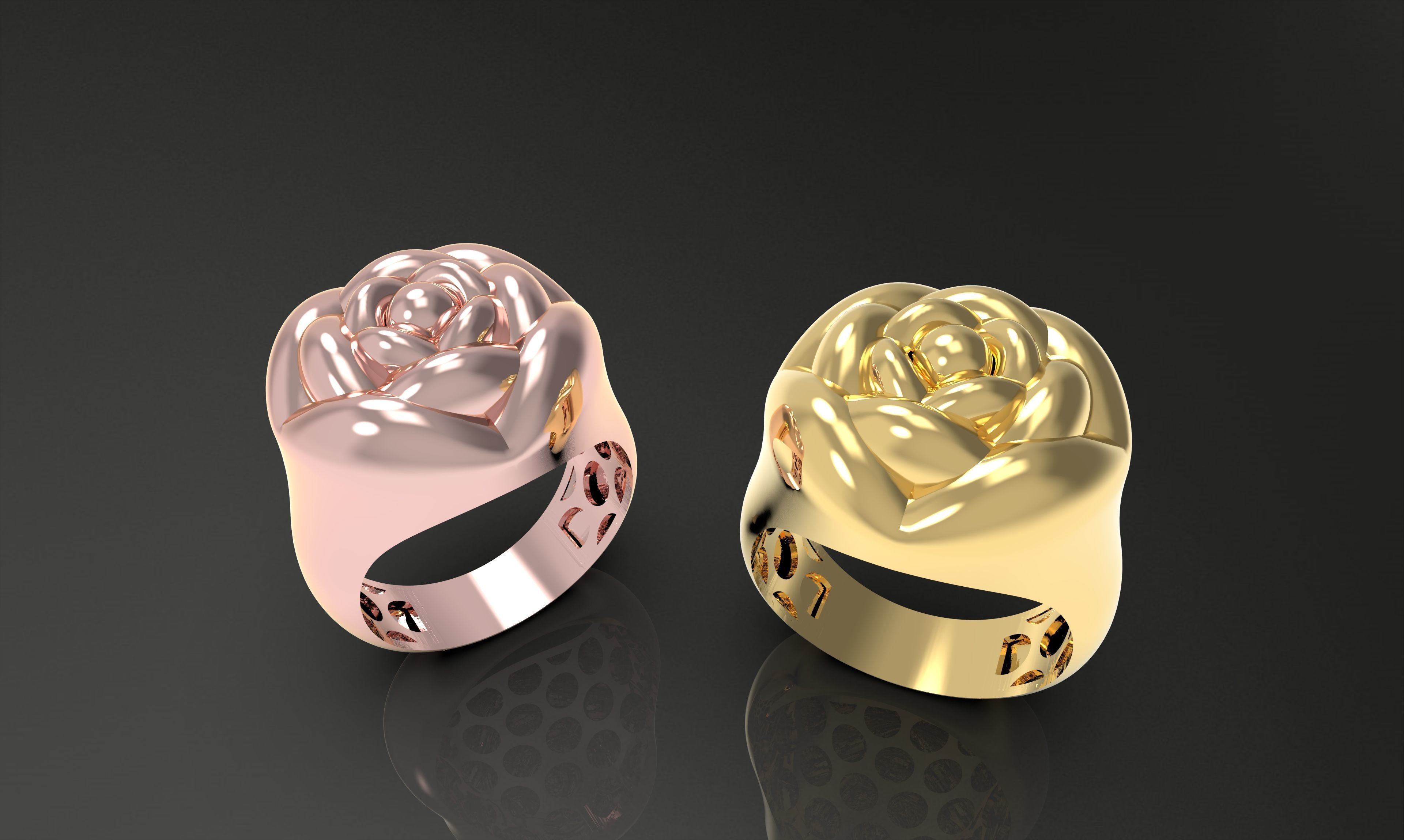 flower ring-a100-91 3D print model_12