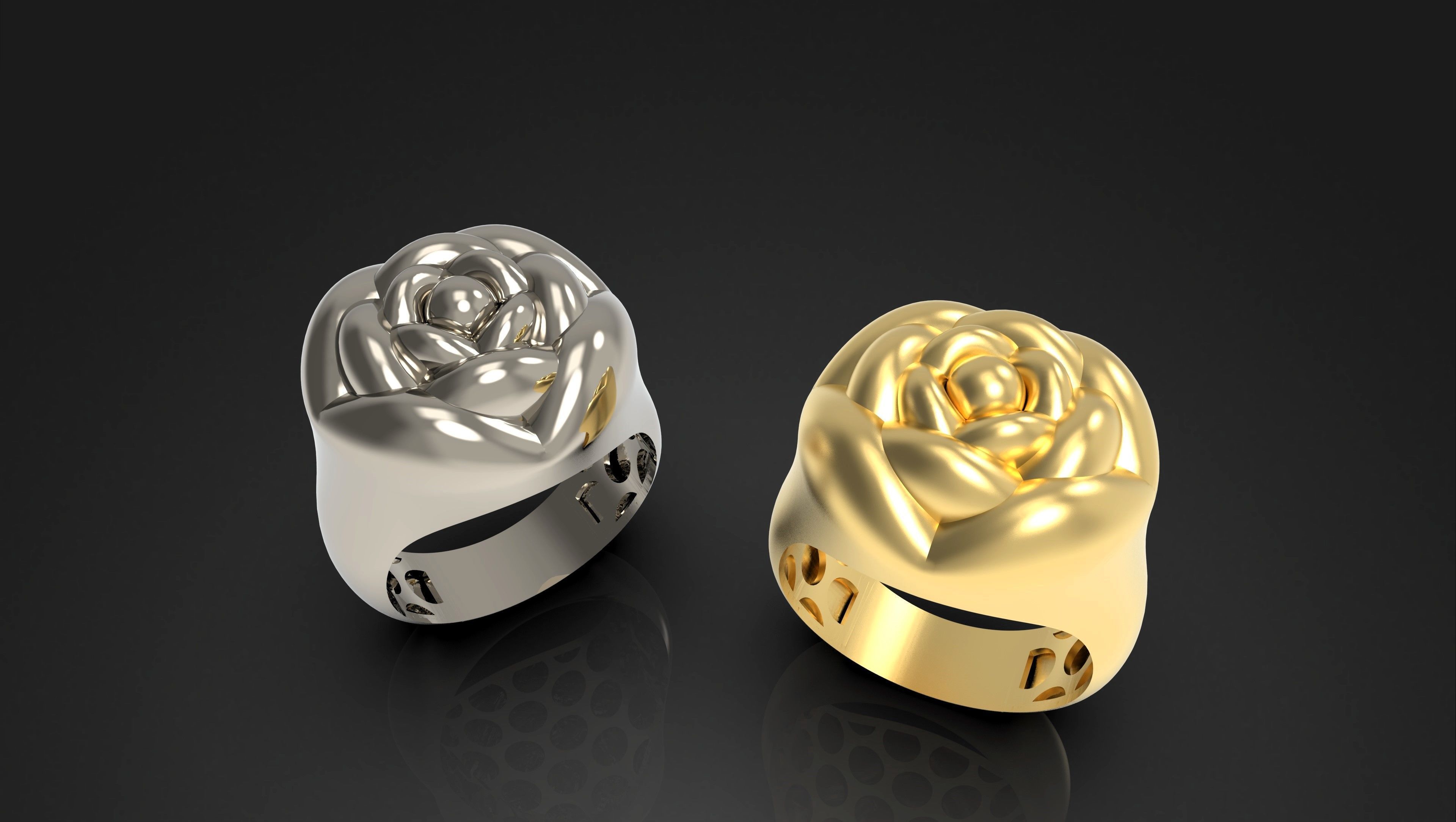 flower ring-a100-91 3D print model_11