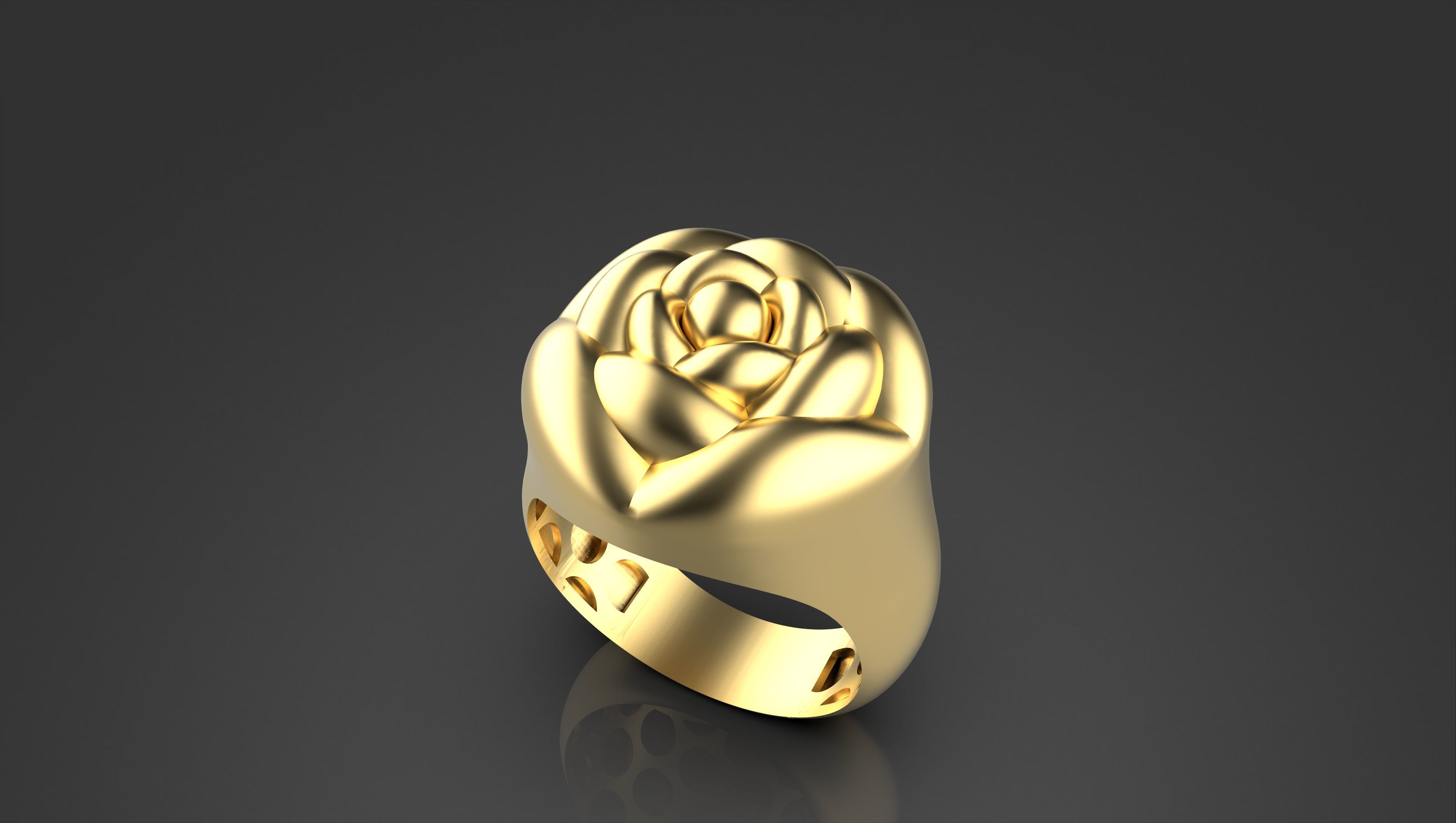 flower ring-a100-91 3D print model_7