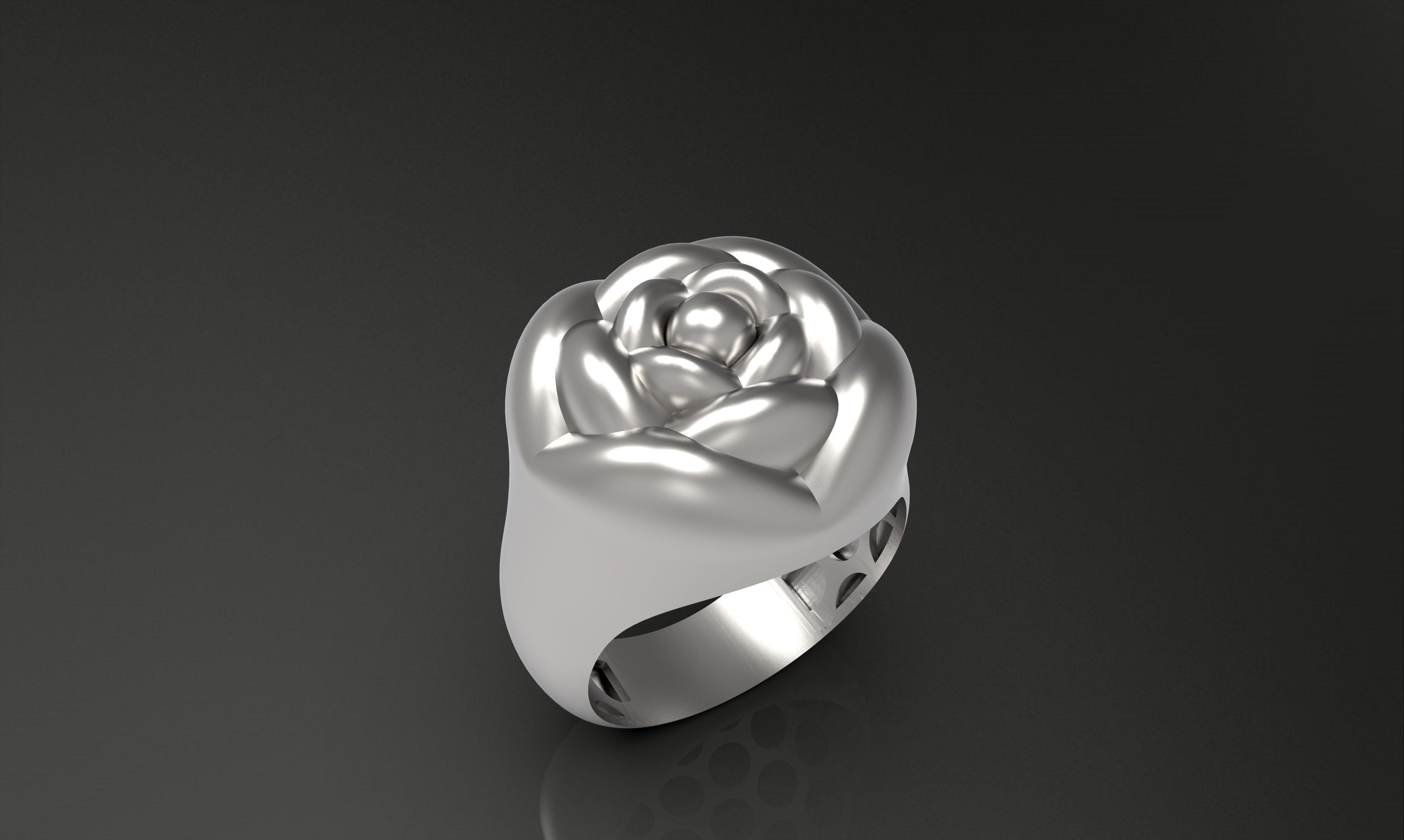 flower ring-a100-91 3D print model_5