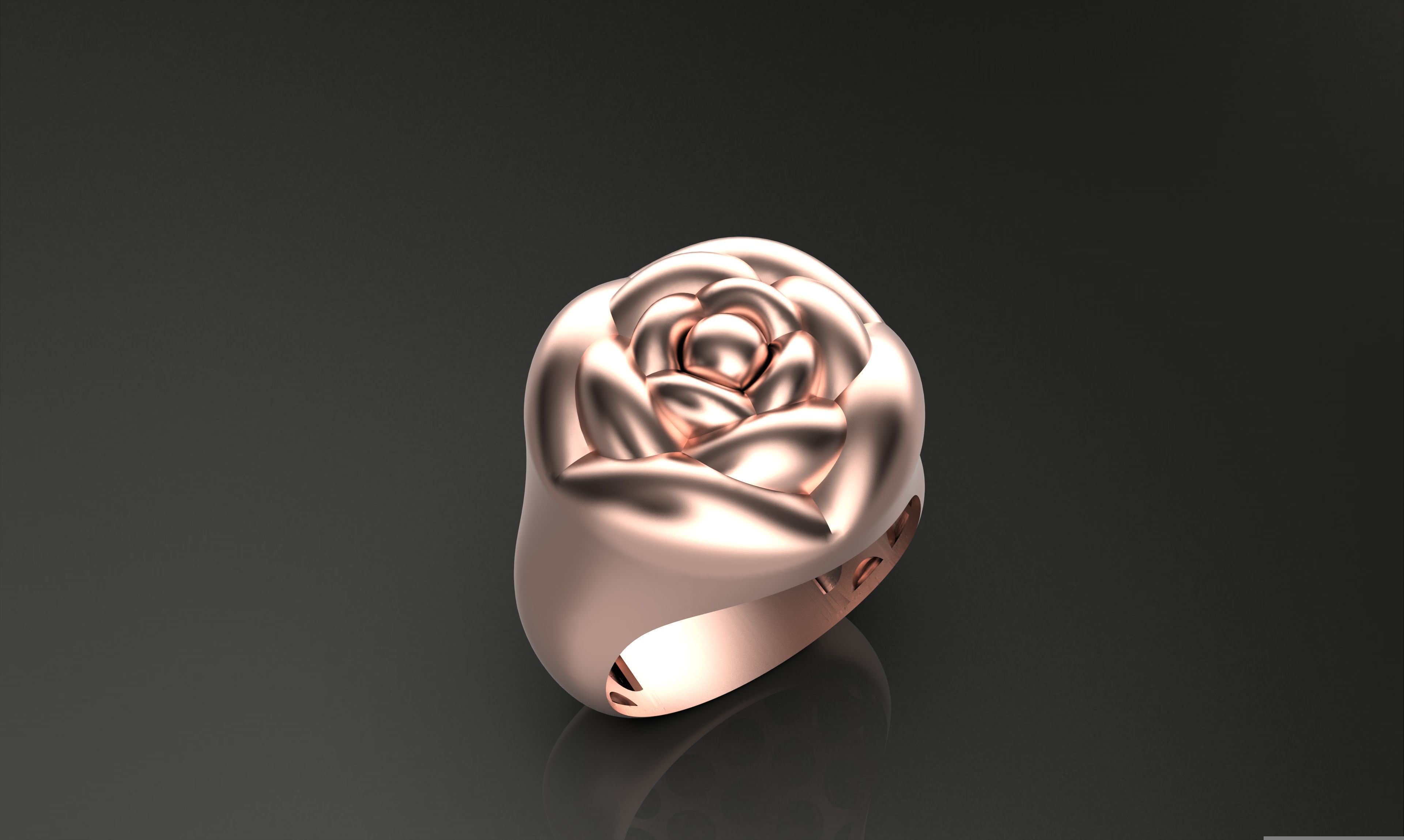 flower ring-a100-91 3D print model_9