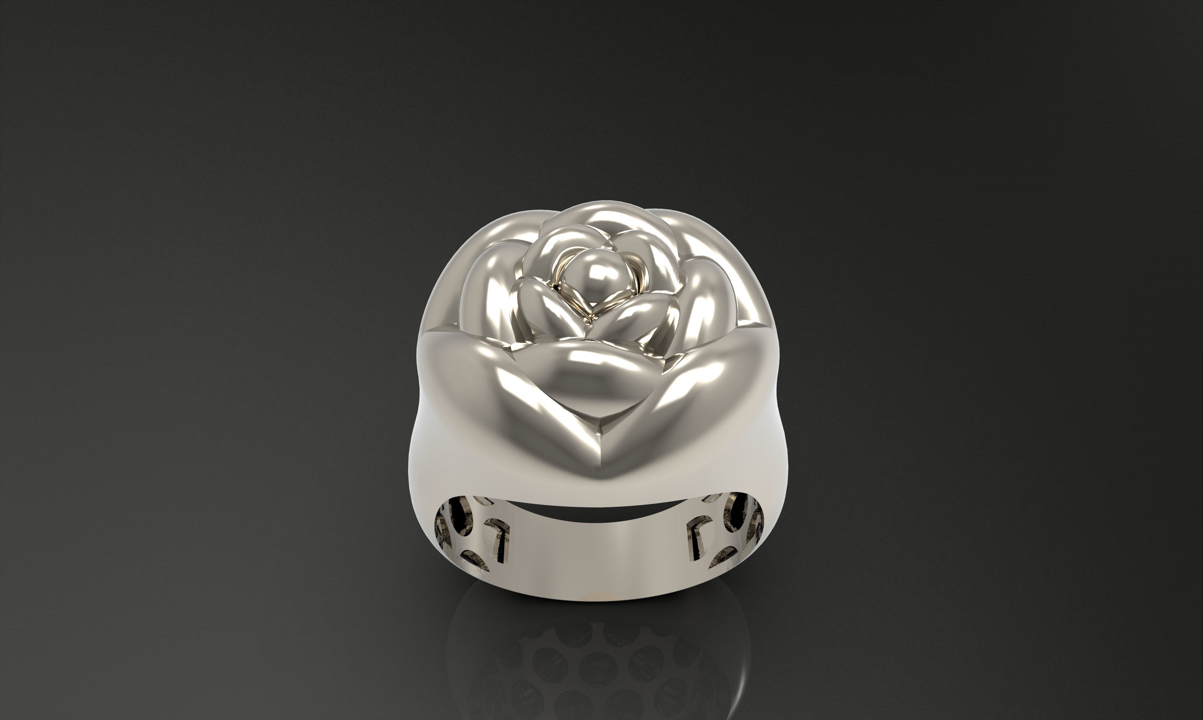 flower ring-a100-91 3D print model_1