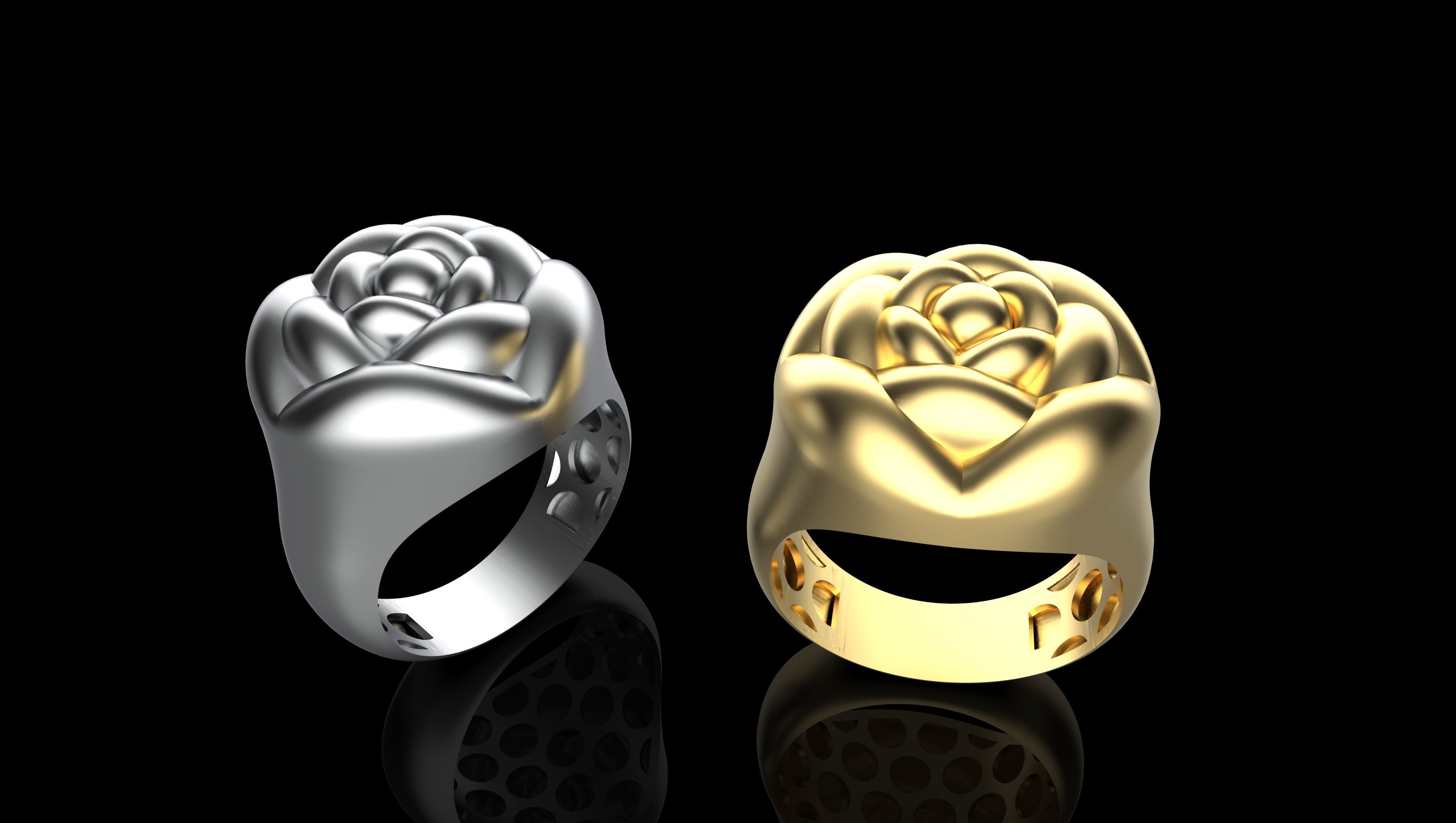 flower ring-a100-91 3D print model_6
