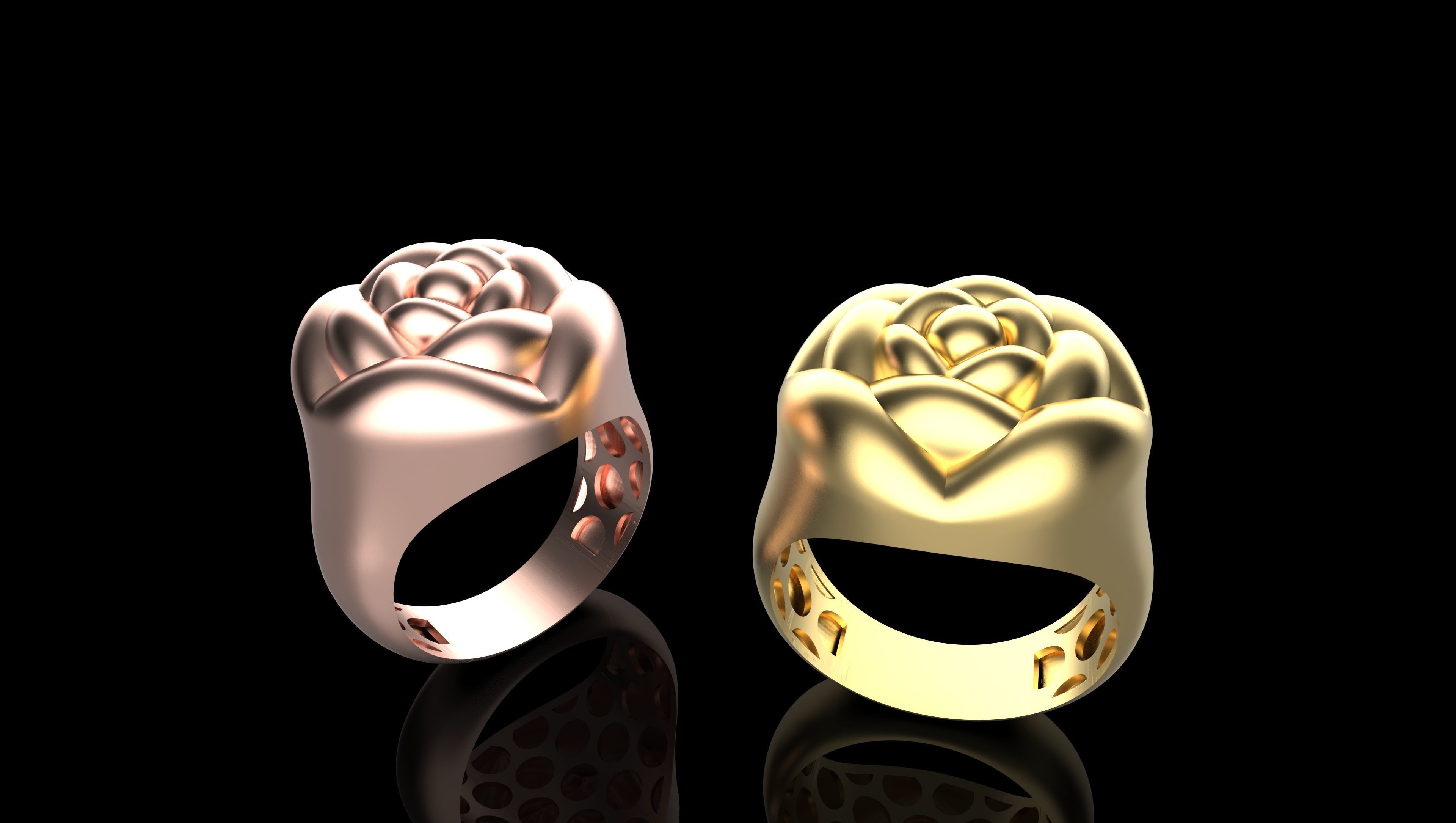 flower ring-a100-91 3D print model_13