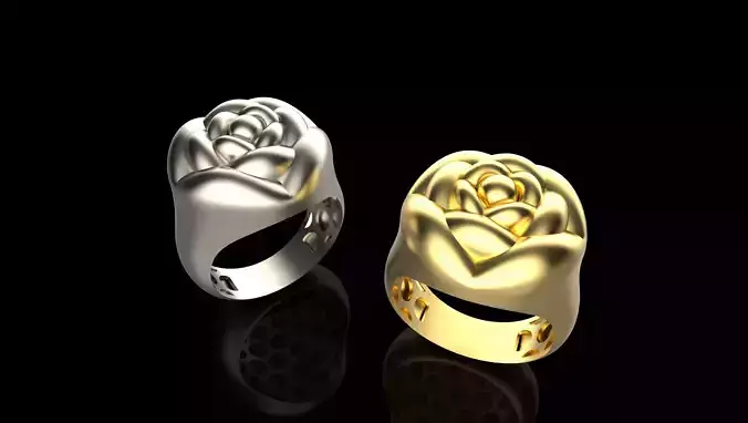 flower ring-a100-91 3D print model