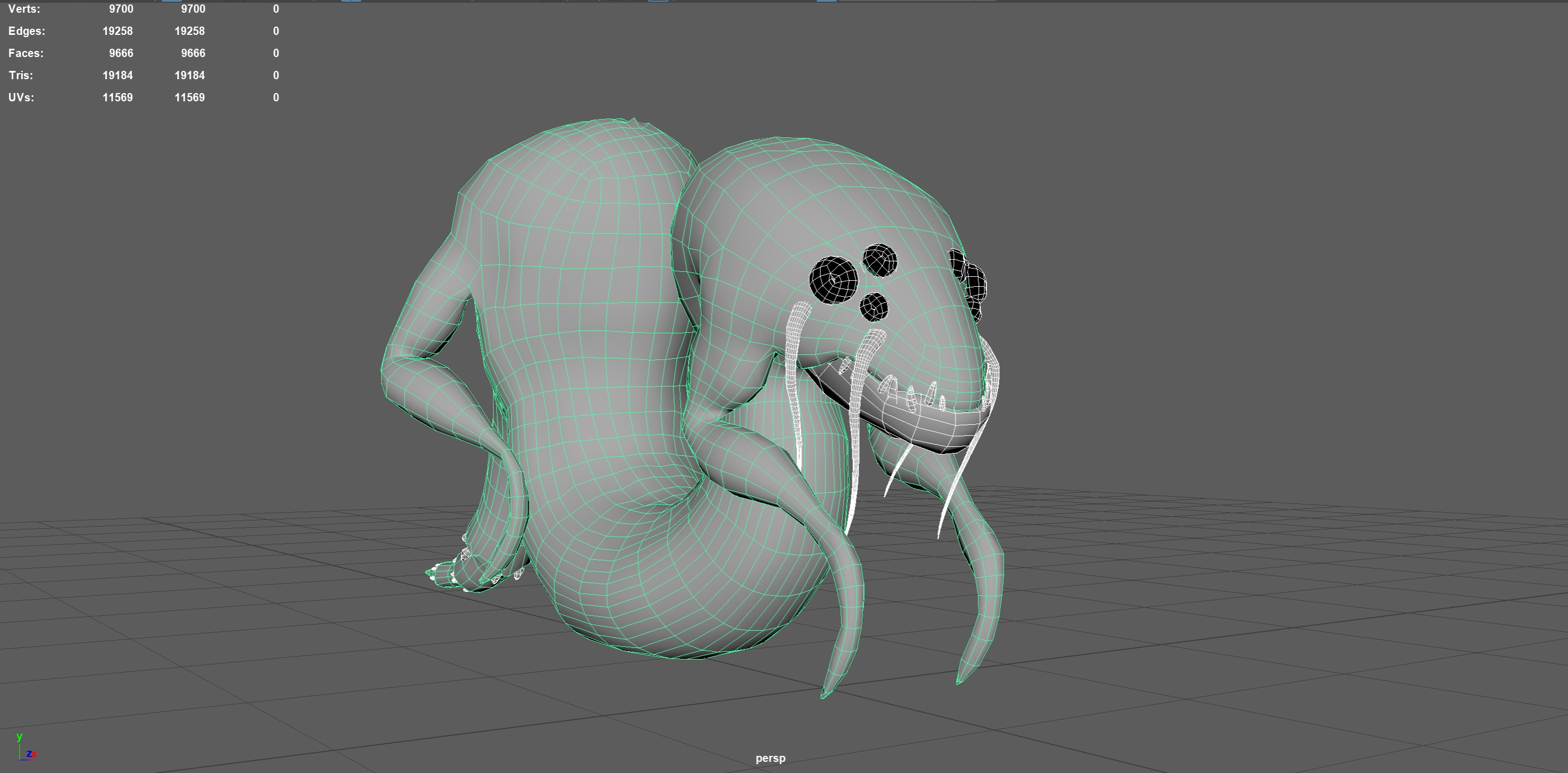 Monster6 Low-poly 3D model_4