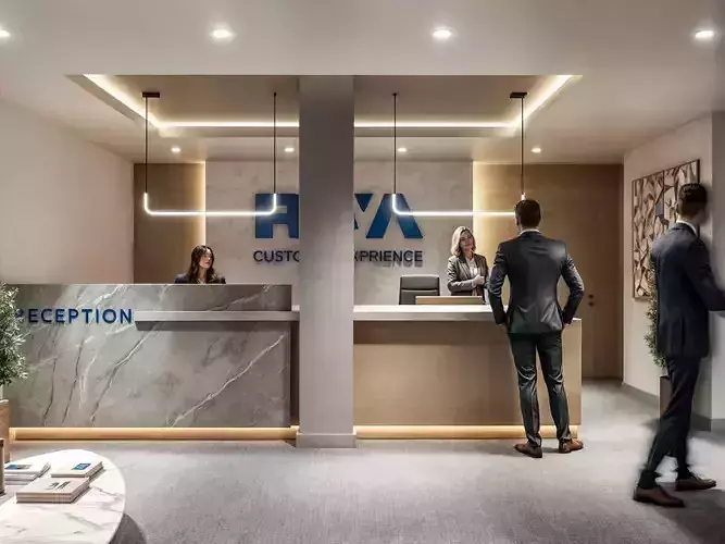 Office interior Reception Lobby scene