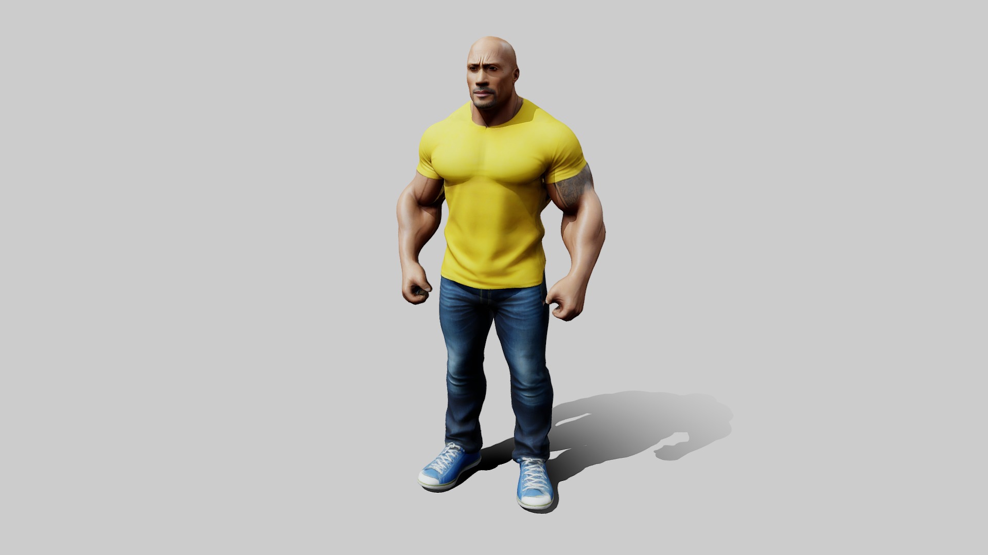 The Rock Animated Character Low-poly 3D model_9