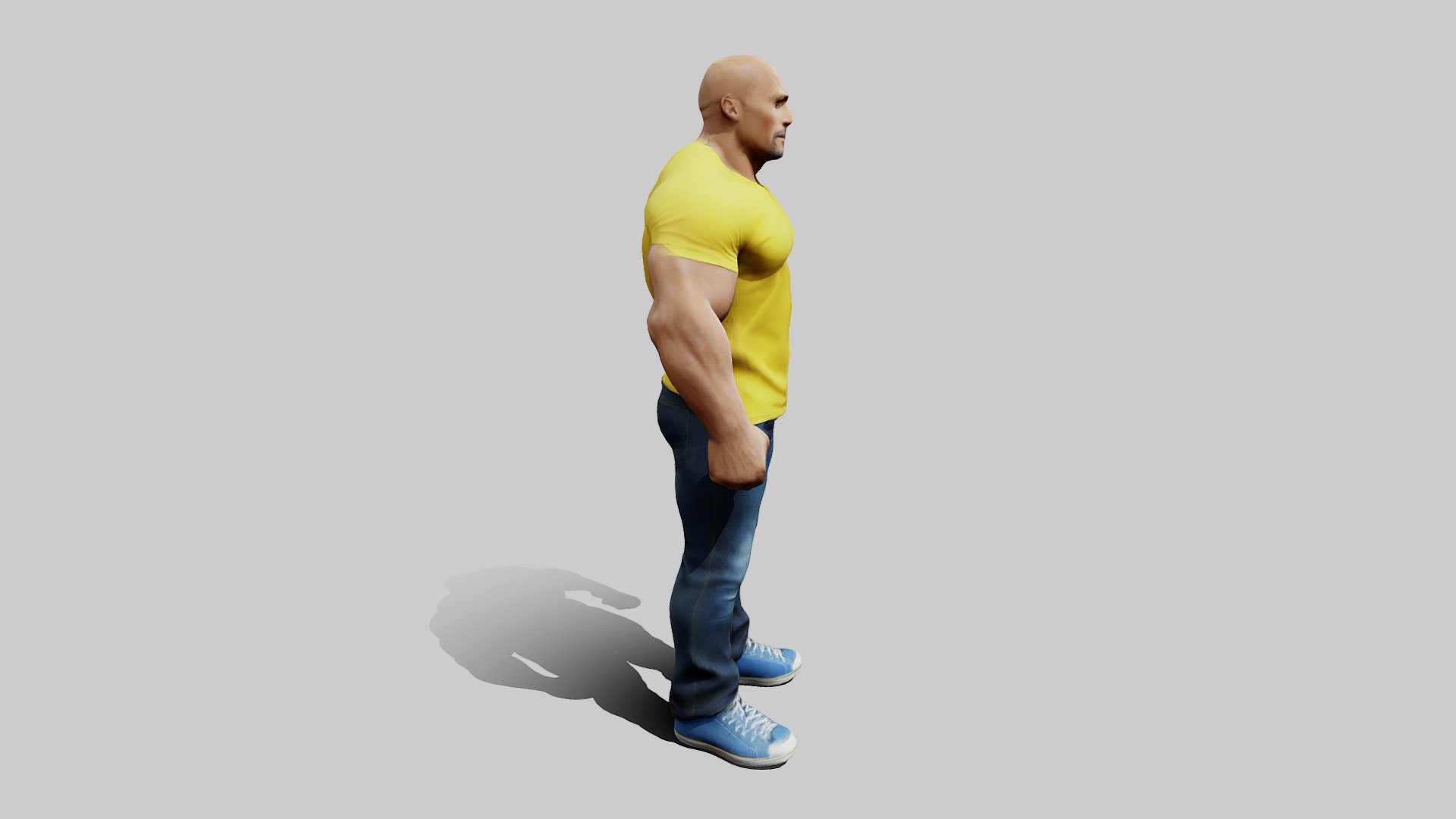 The Rock Animated Character Low-poly 3D model_7
