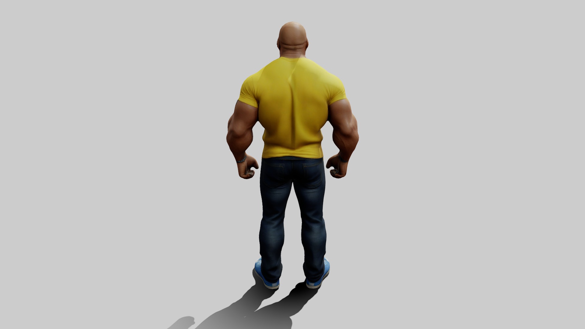 The Rock Animated Character Low-poly 3D model_5