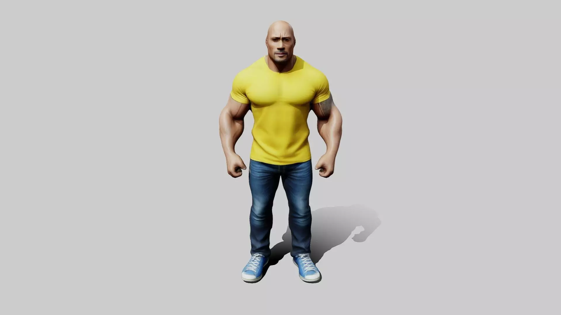 The Rock Animated Character Low-poly 3D model_0