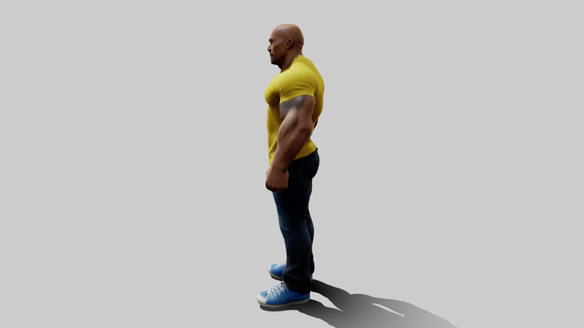 The Rock Animated Character Low-poly 3D model_3