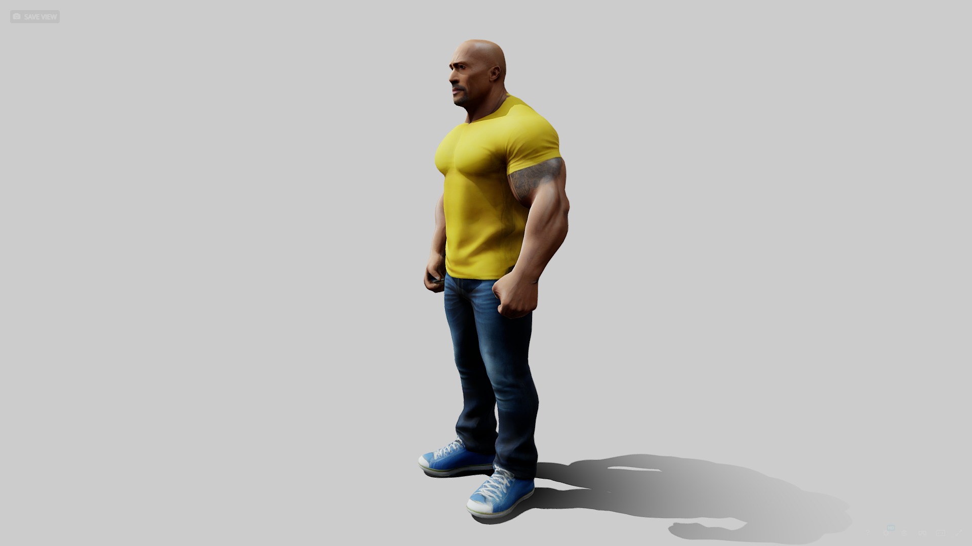 The Rock Animated Character Low-poly 3D model_2