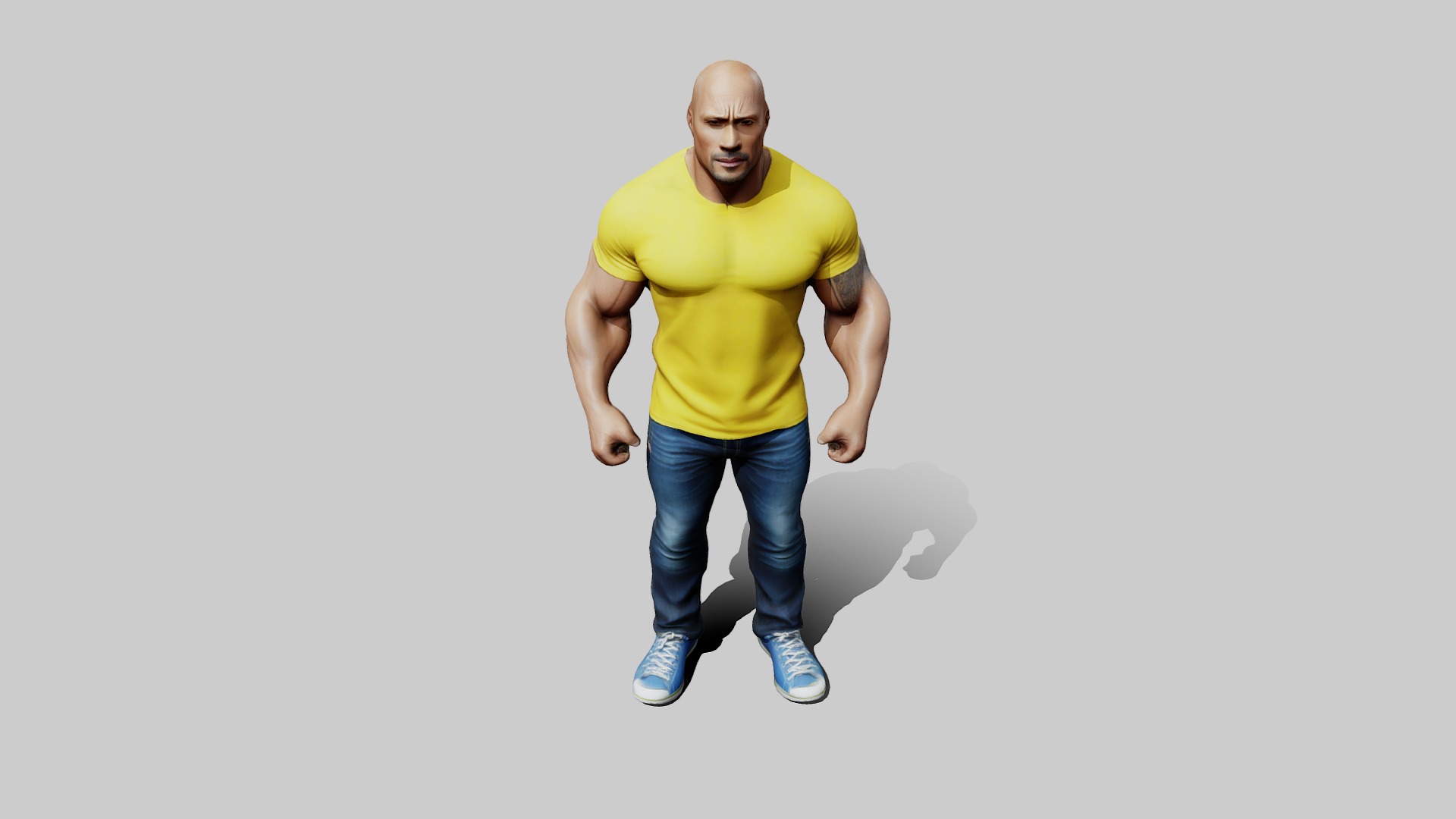 The Rock Animated Character Low-poly 3D model_1