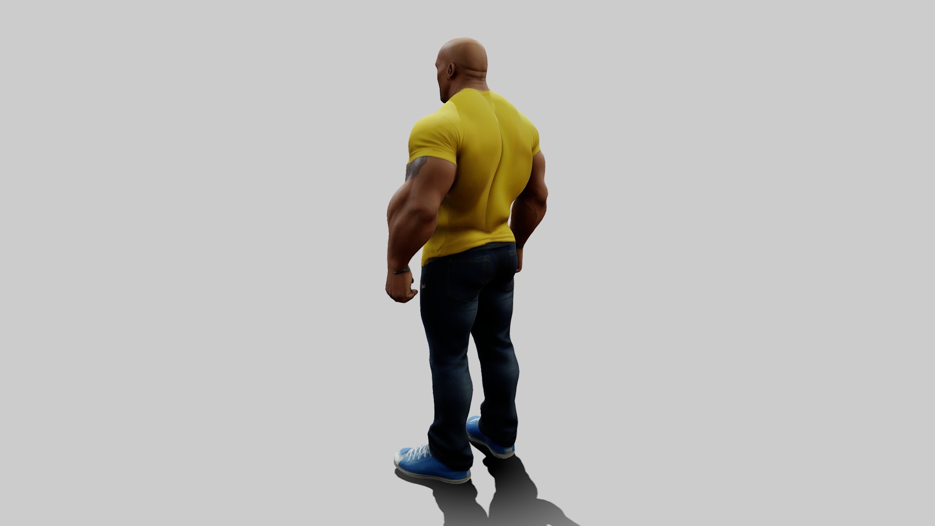 The Rock Animated Character Low-poly 3D model_4