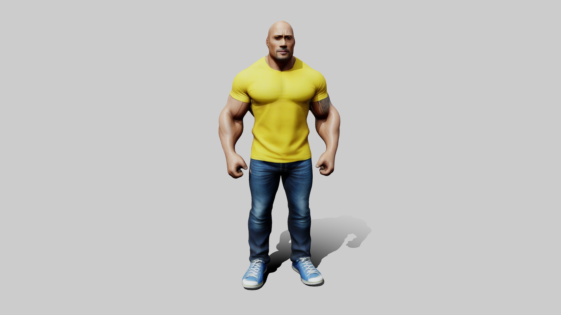 The Rock Animated Character Low-poly 3D model_8