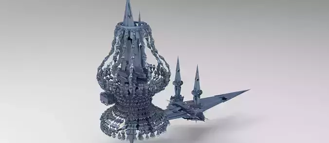 Sci fi swarm techno towers