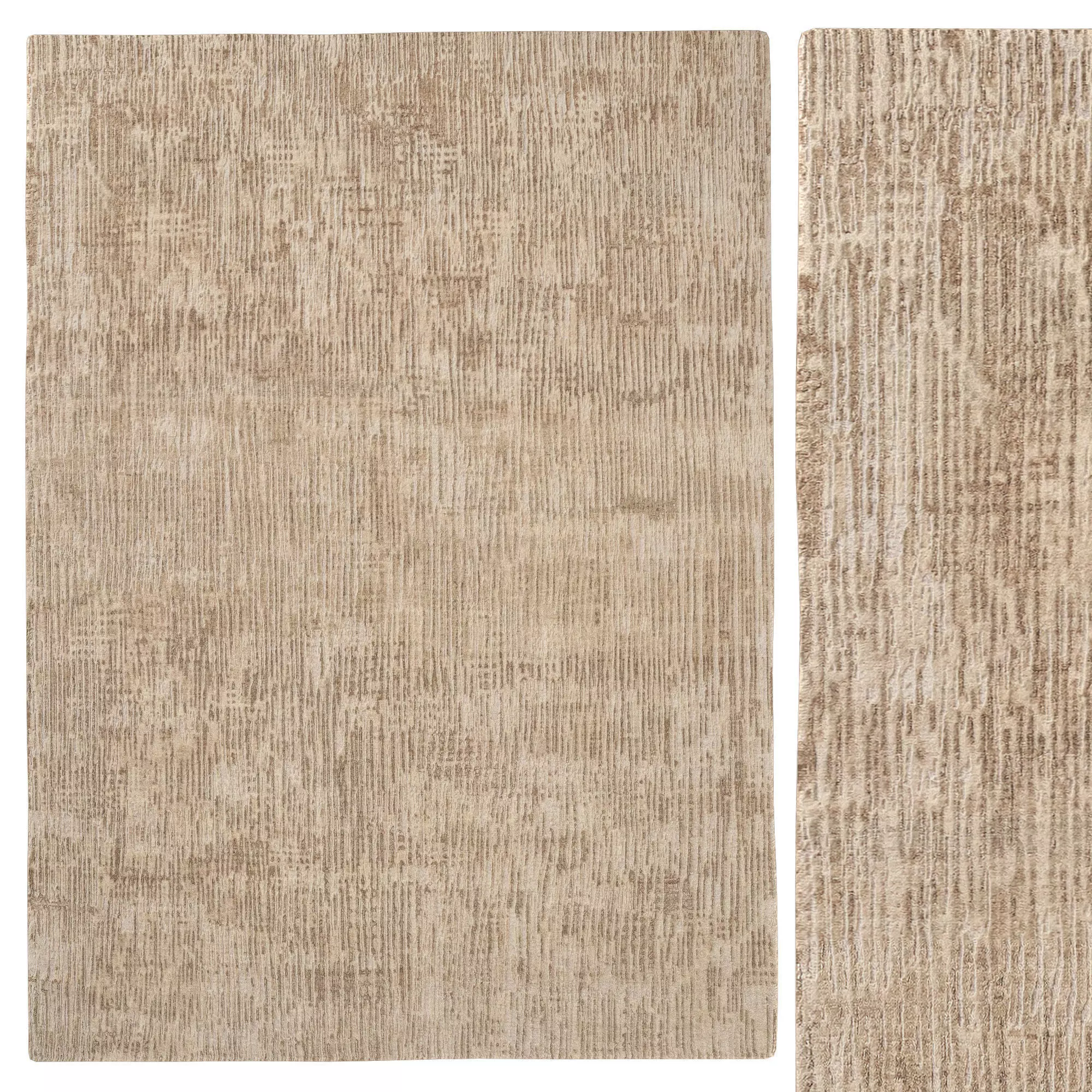 Leila Wool and Silk Rug Sand Camel 3D model_0