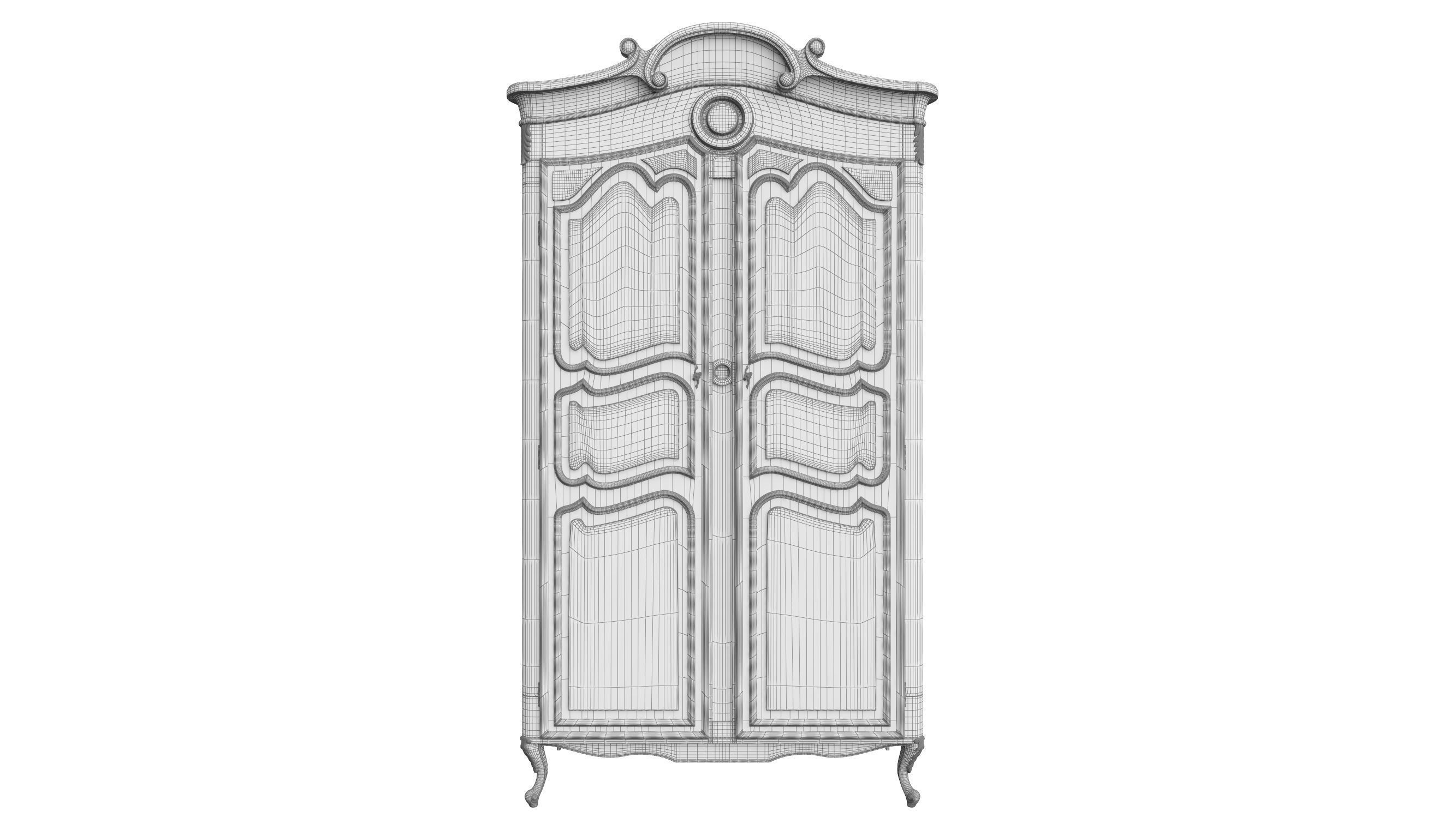 Wardrobe in classic style 1200 3D model_6