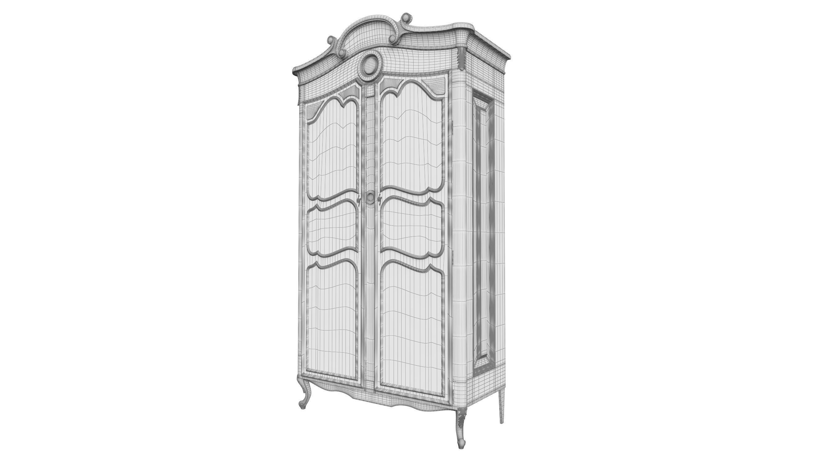 Wardrobe in classic style 1200 3D model_7