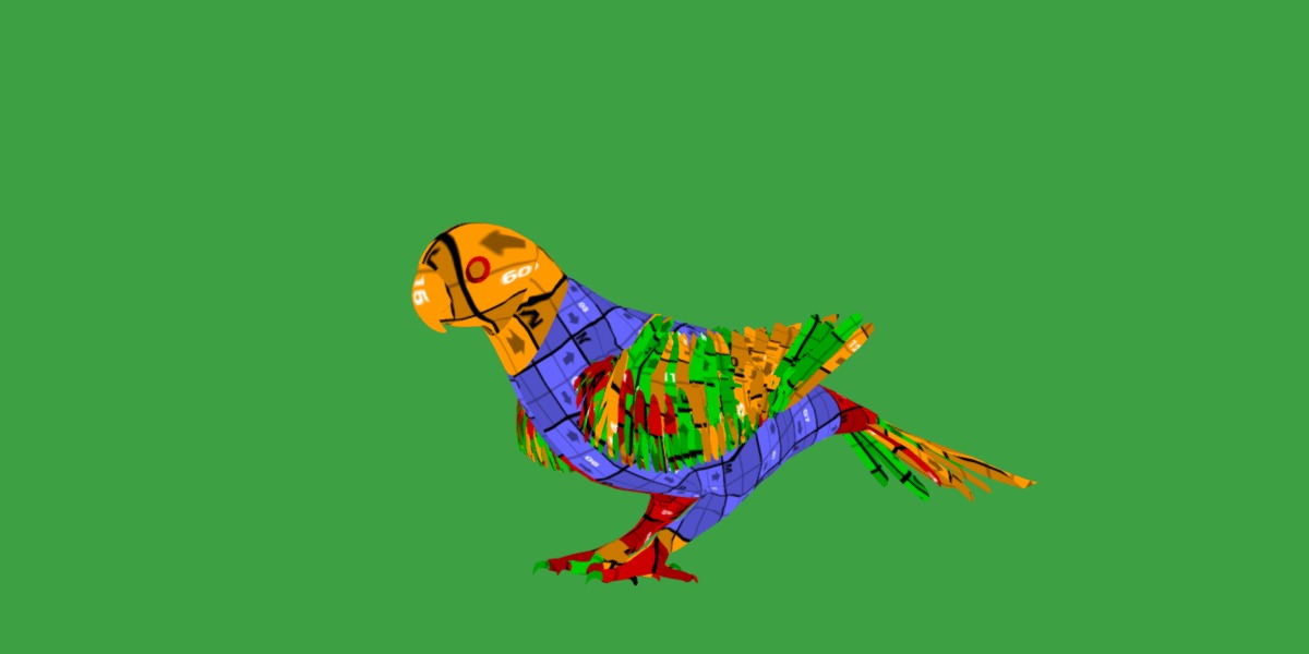 Varied Lorikeet Bird Low-poly 3D model_27