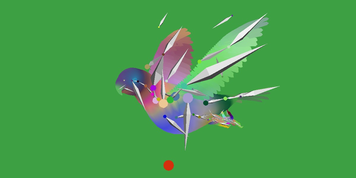 Varied Lorikeet Bird Low-poly 3D model_36