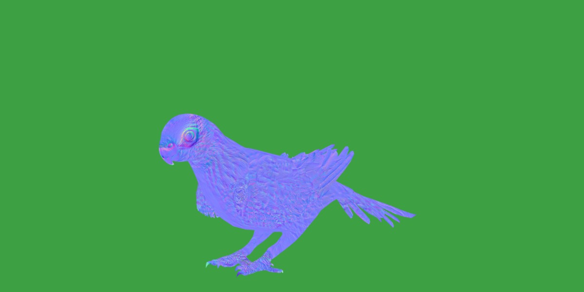 Varied Lorikeet Bird Low-poly 3D model_12