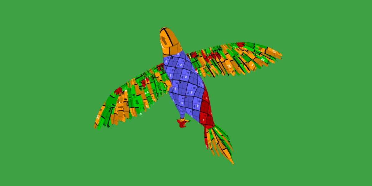 Varied Lorikeet Bird Low-poly 3D model_25