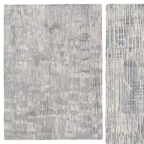 Leila Wool and Silk Rug Cream Blue