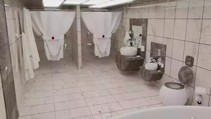 Luxury Modern Bathroom Design - High-Quality 3D Model