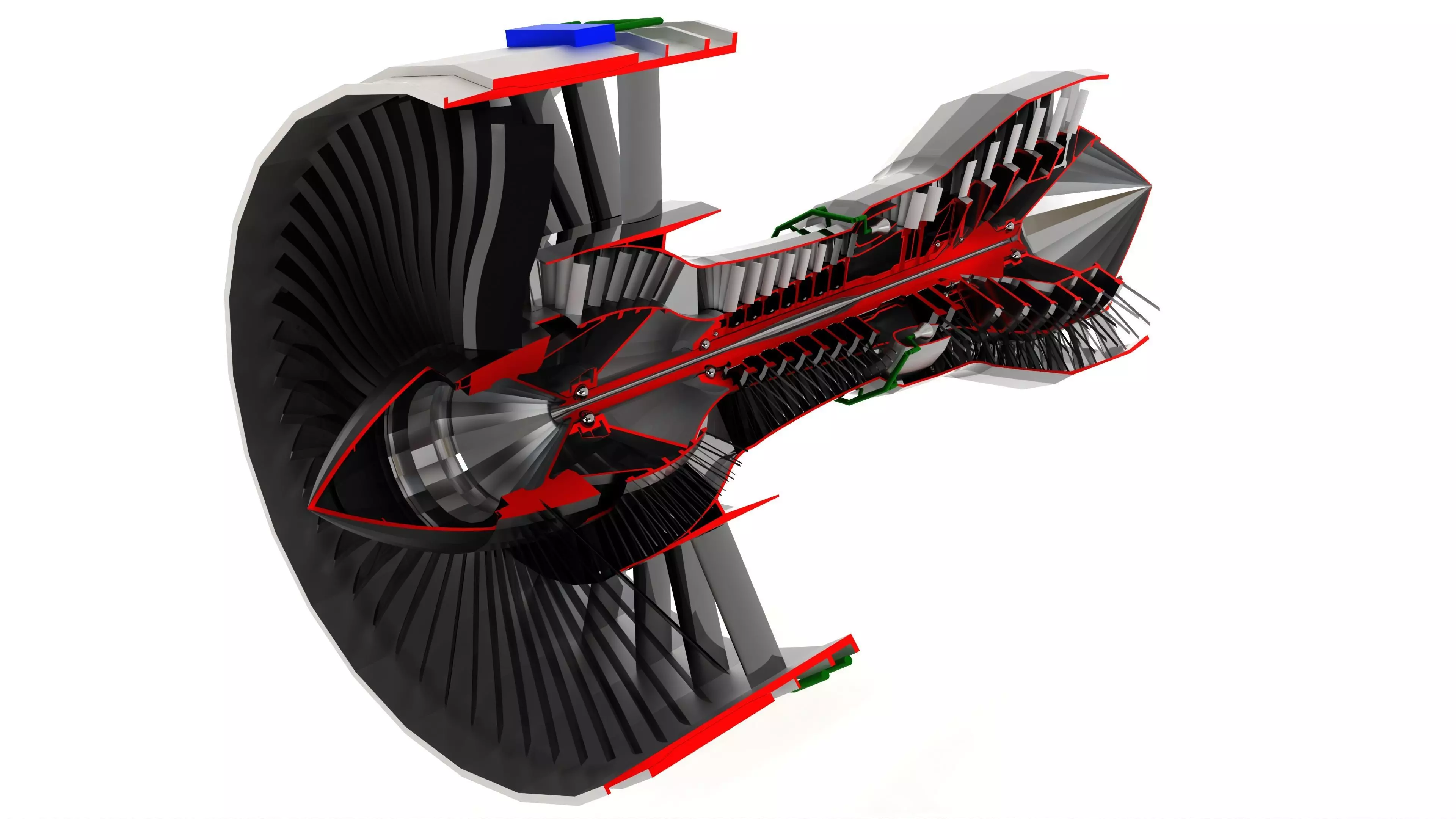 Turbofan Engine 3D model_0