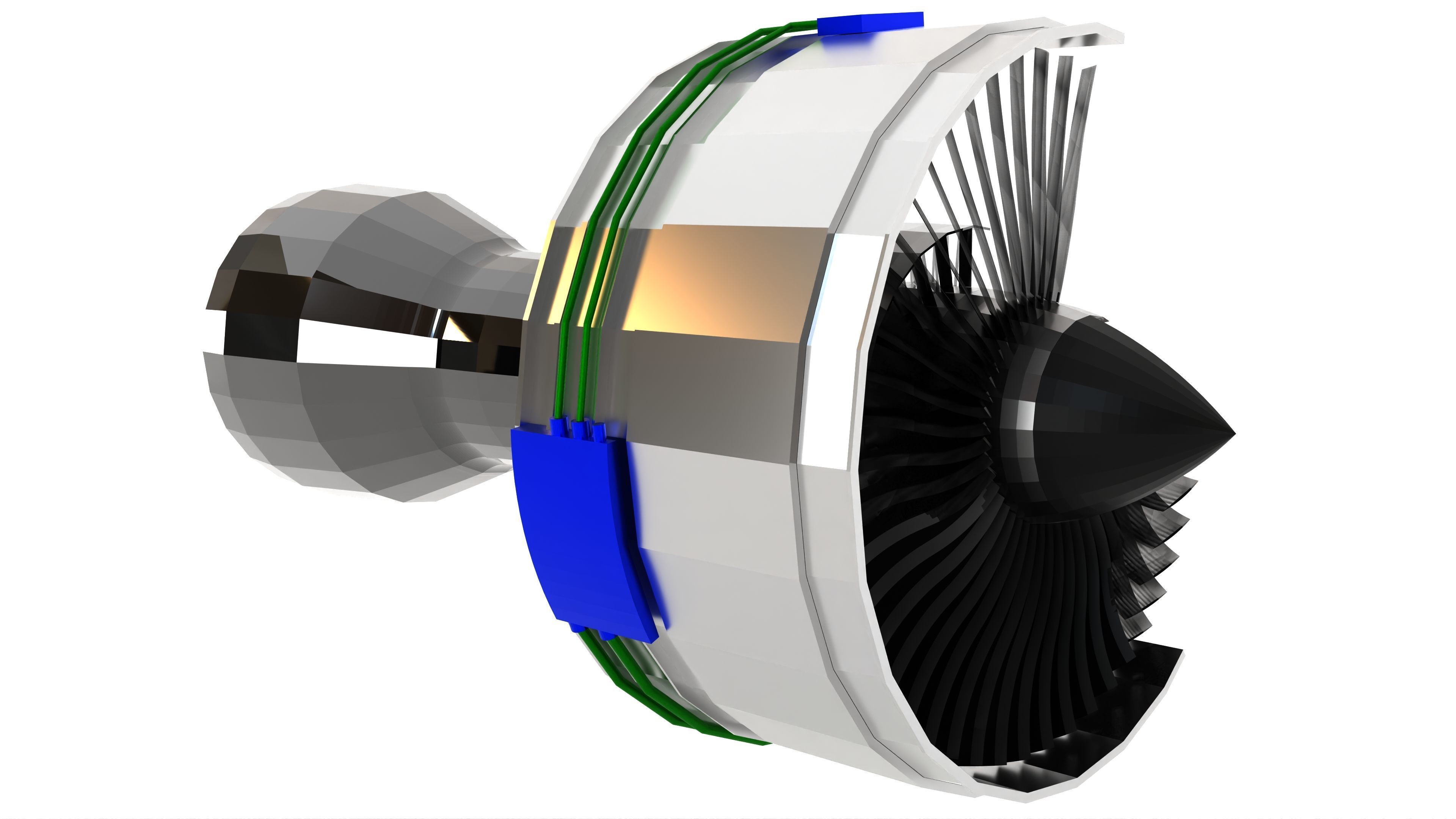 Turbofan Engine 3D model_3