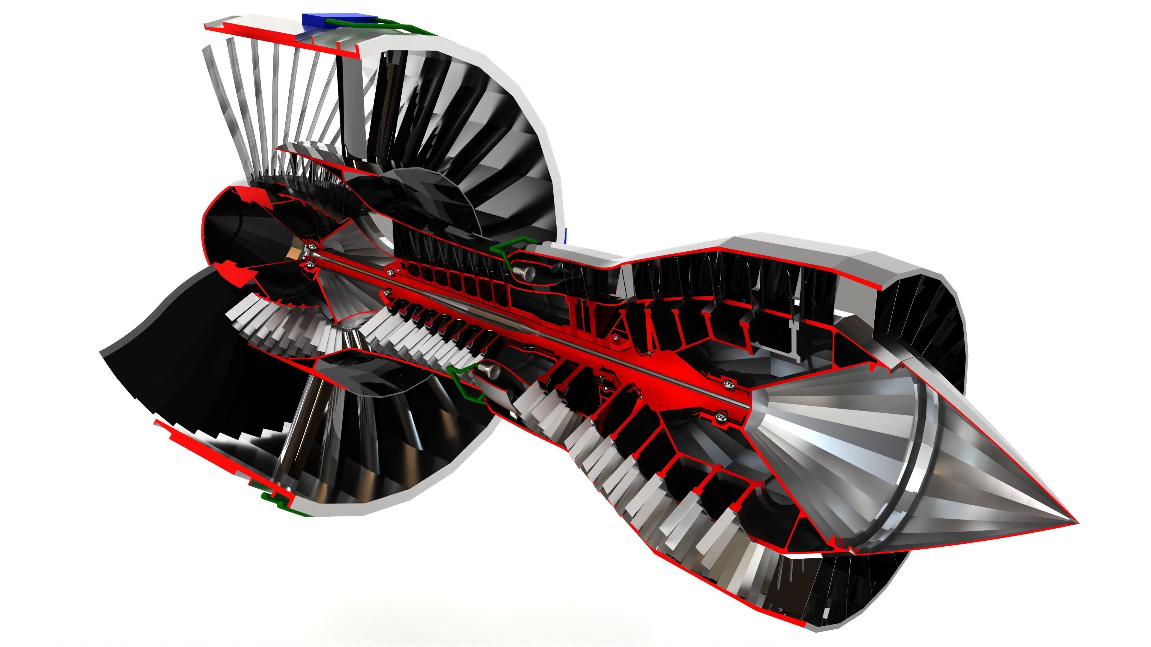 Turbofan Engine 3D model_2