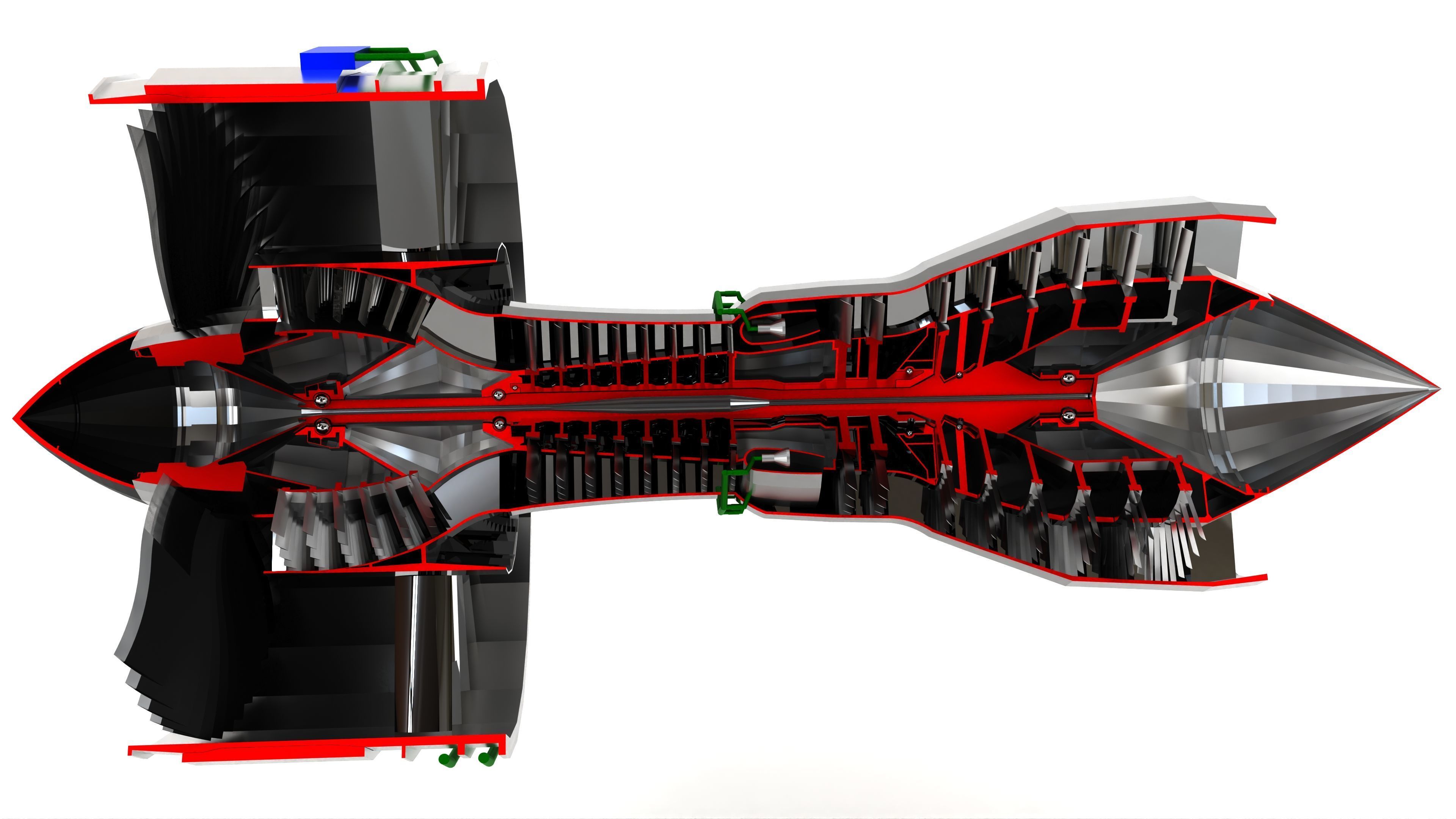 Turbofan Engine 3D model_1