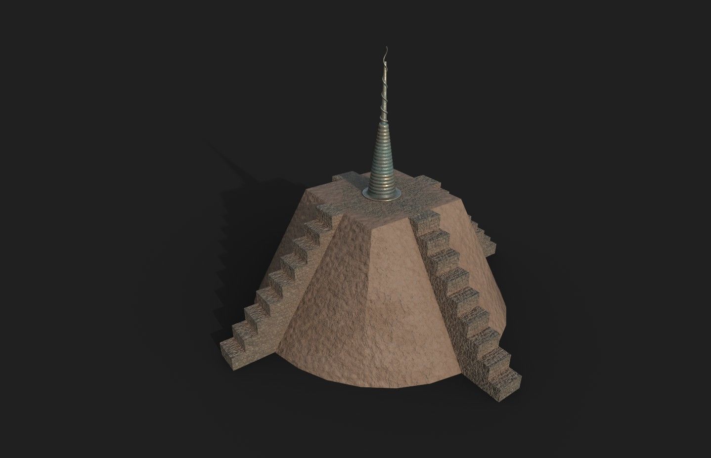 Sacred mythological Dogon granary Low-poly 3D model_8
