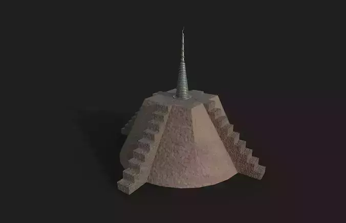 Sacred mythological Dogon granary Low-poly 3D model